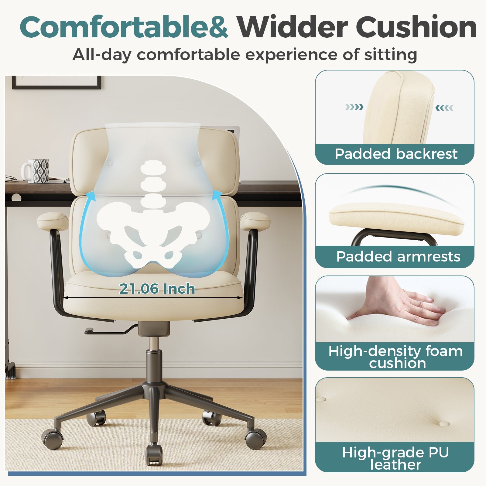 Ergonomic PU Upholstered Office Chair