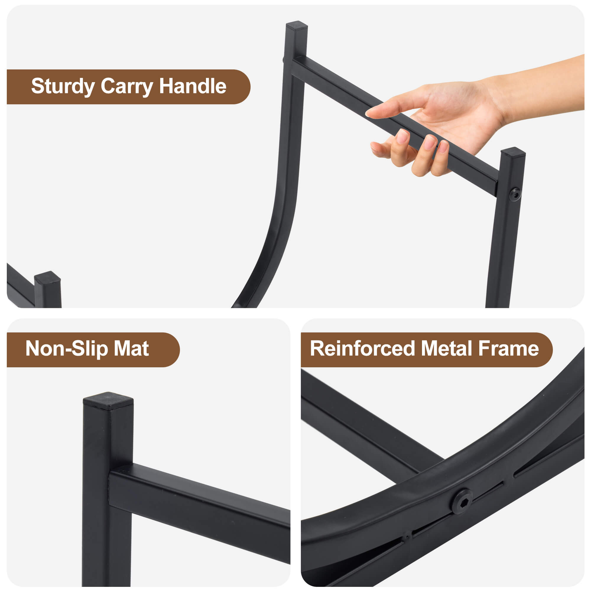 SteadyHearth Heavy Duty U-Shaped Firewood Rack