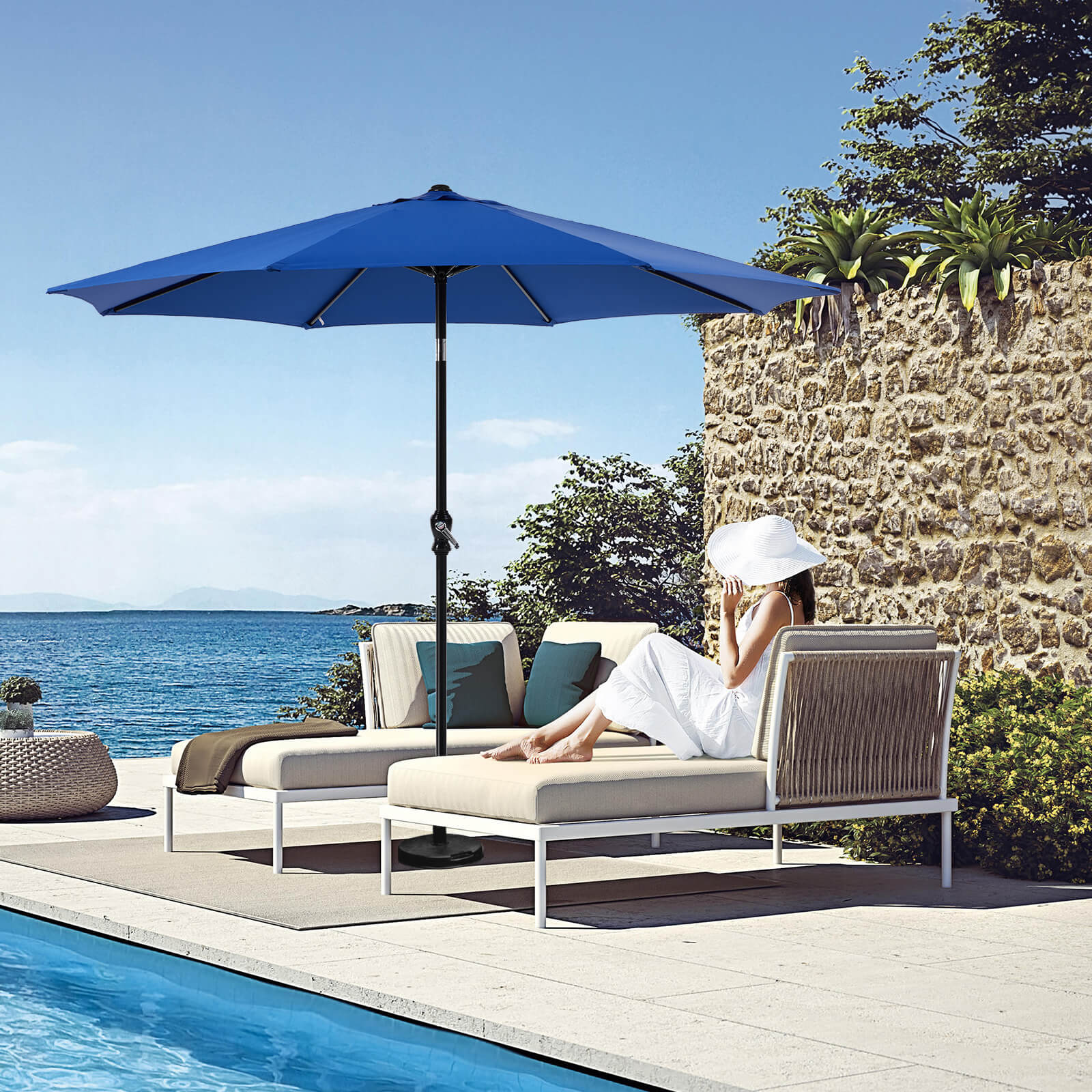 9ft 8-Rib Steel Patio Umbrella
