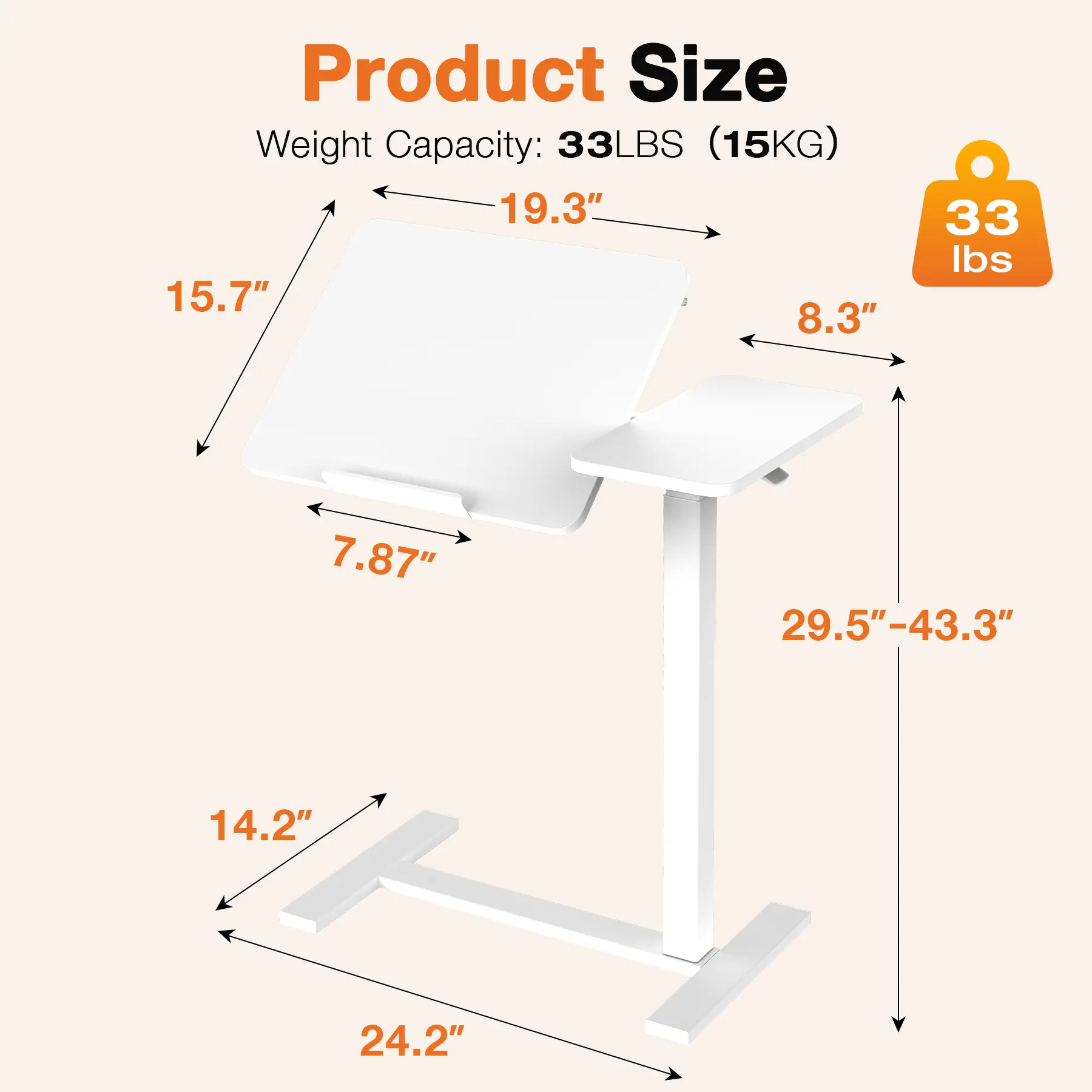 Warebay VersaTray Adjustable Multifunctional Side Table