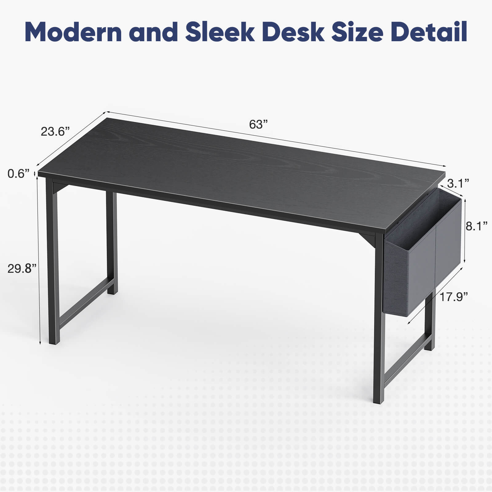 Organizer Computer Desk with Storage Pockets