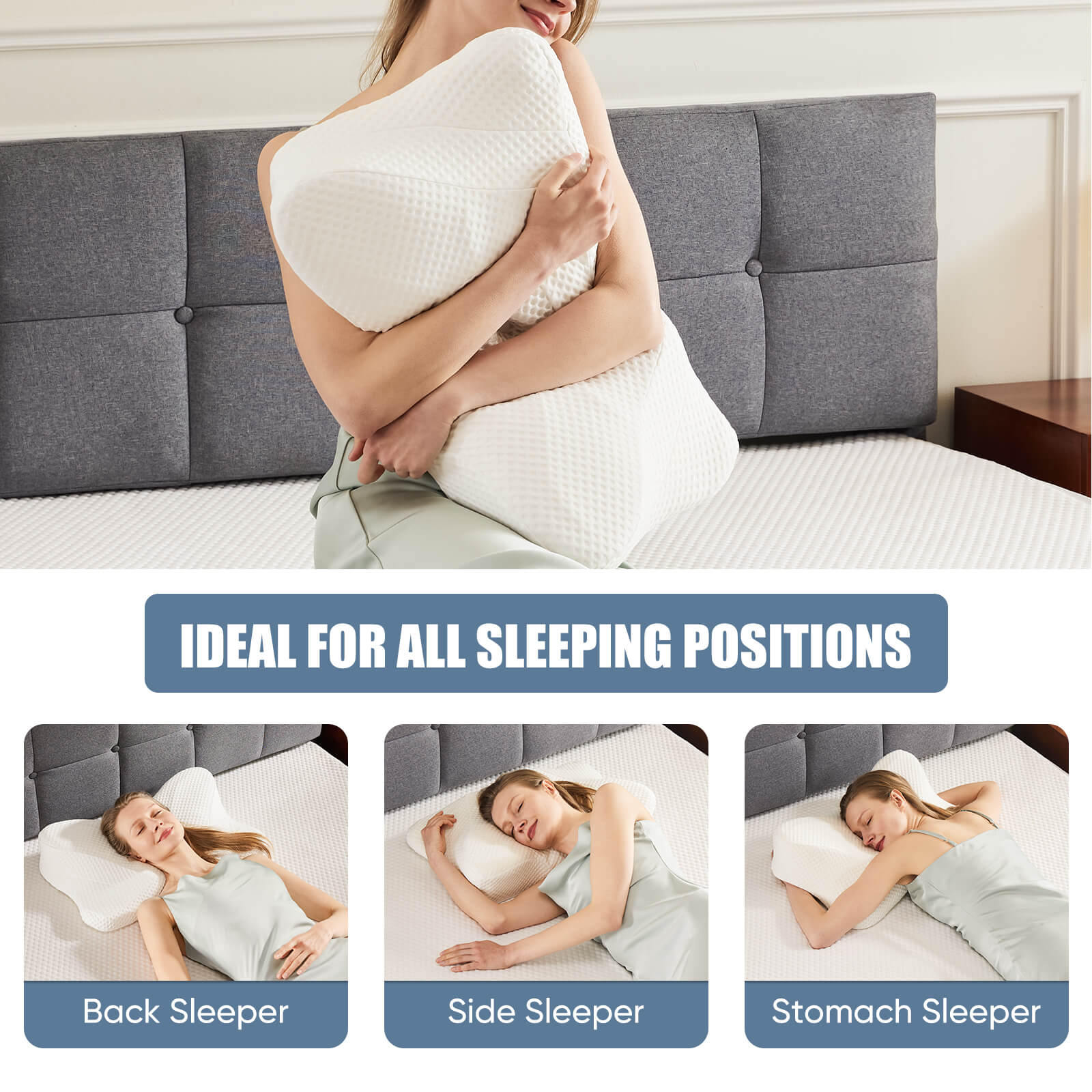 Cervical Memory Foam Contour Pillow