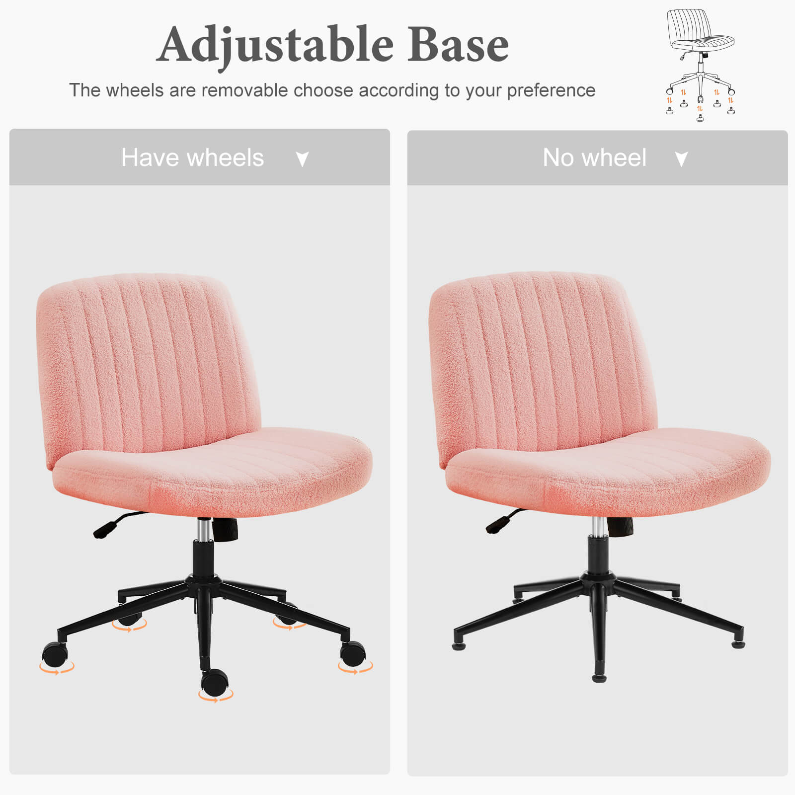 Armless Adjustable Plank Office Chair