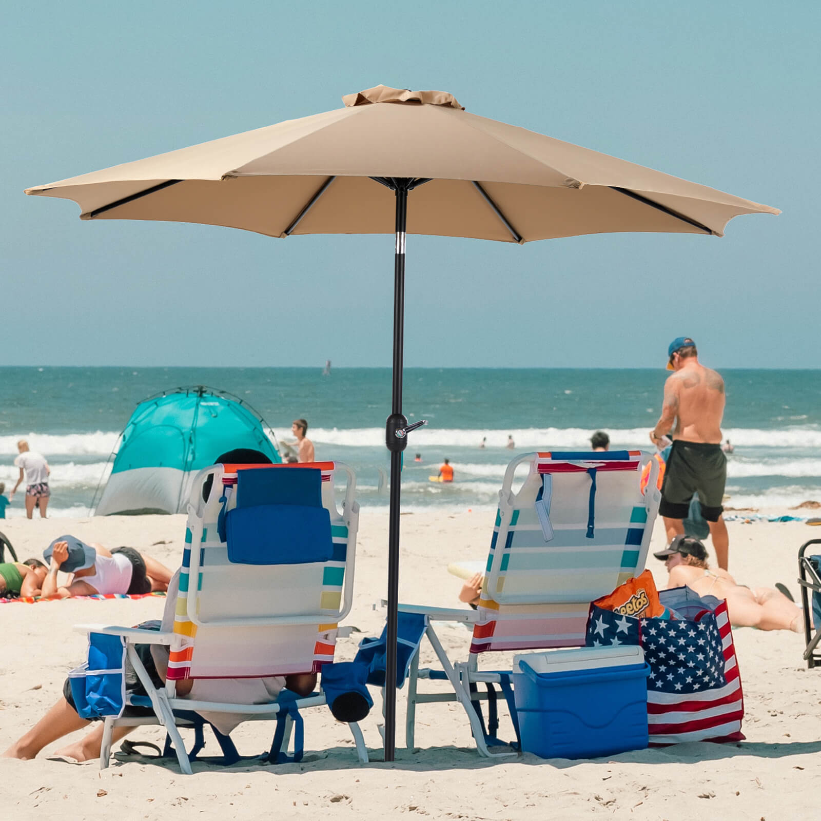 9ft 8-Rib Steel Patio Umbrella