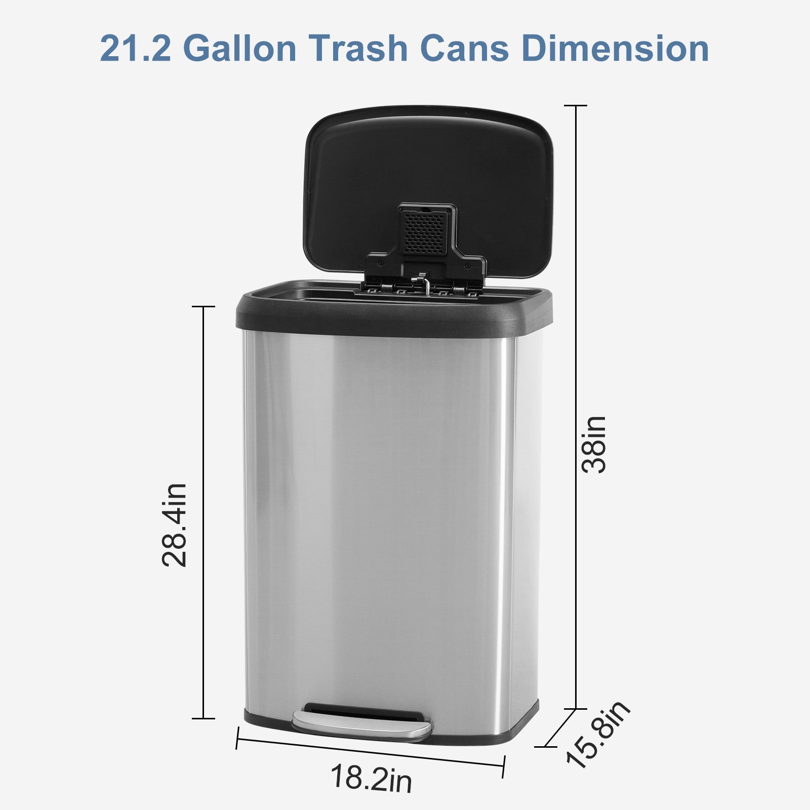 21 Gallon Stainless Steel Step-On Trash Can