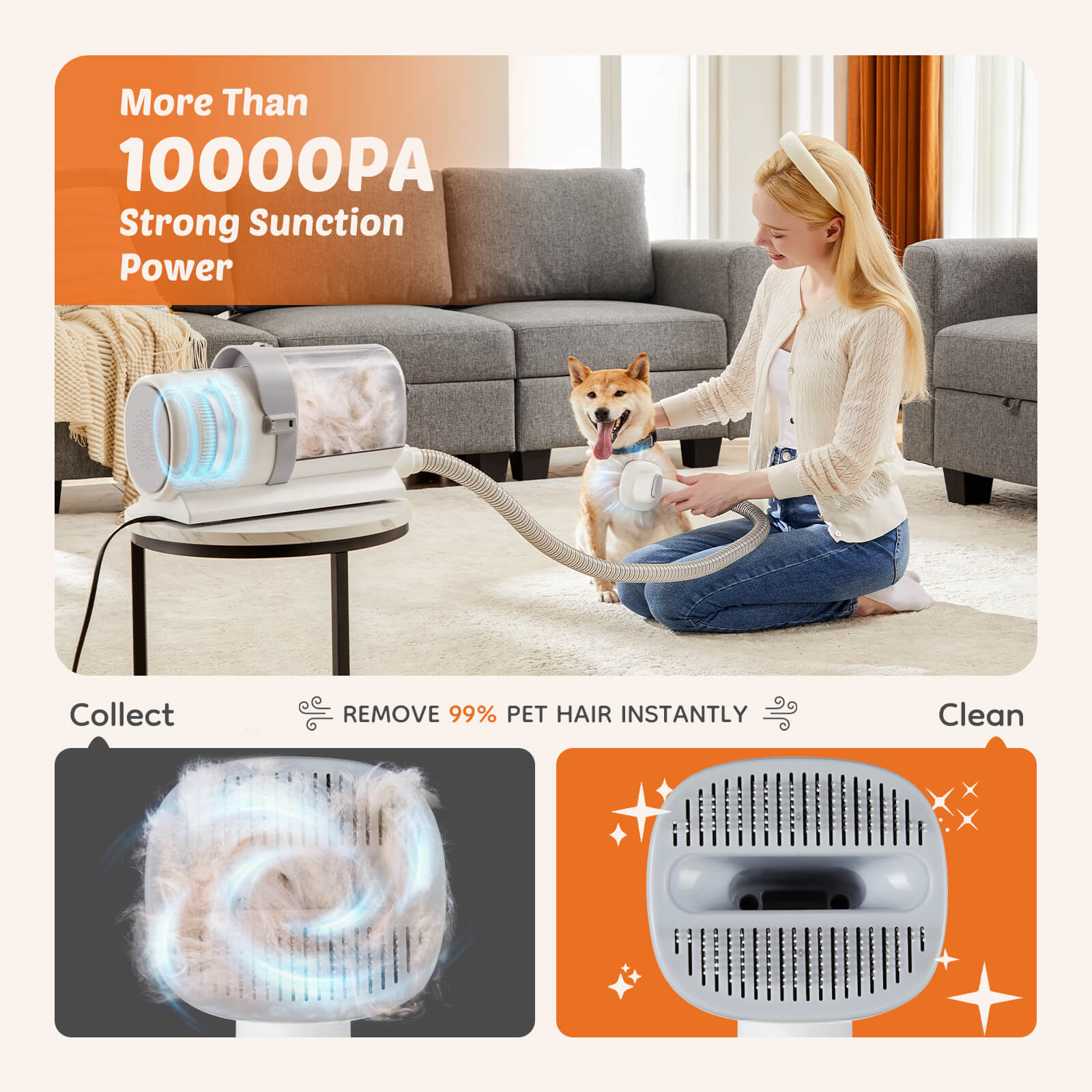 5-in-1 Vacuum Pet Grooming Kit