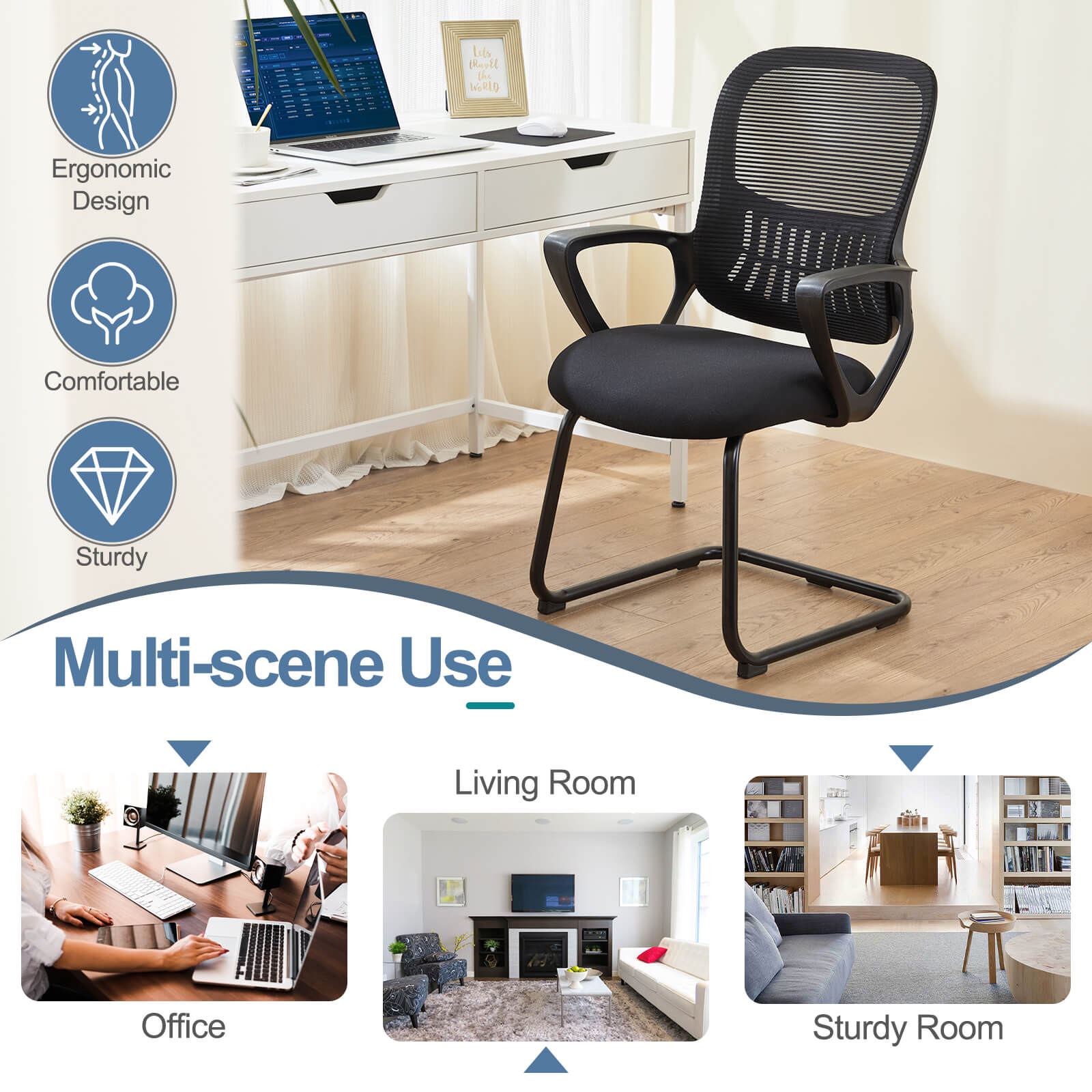 Ergonomic Mesh Office Chair with Armrests