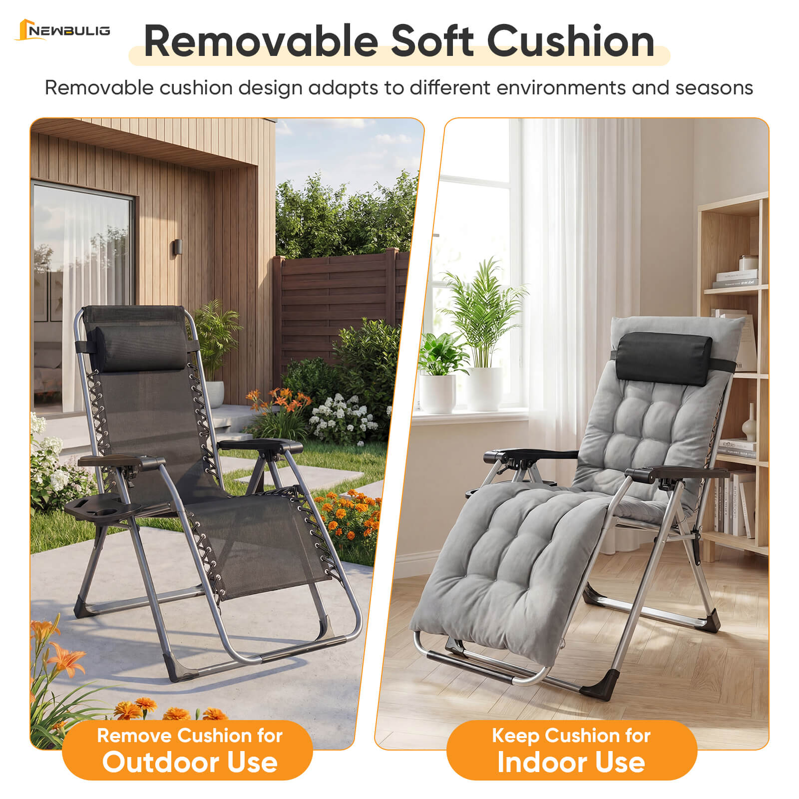 WareBay Zero Gravity Chair Set of 2 – Folding Recliner for Outdoor & Indoor Use