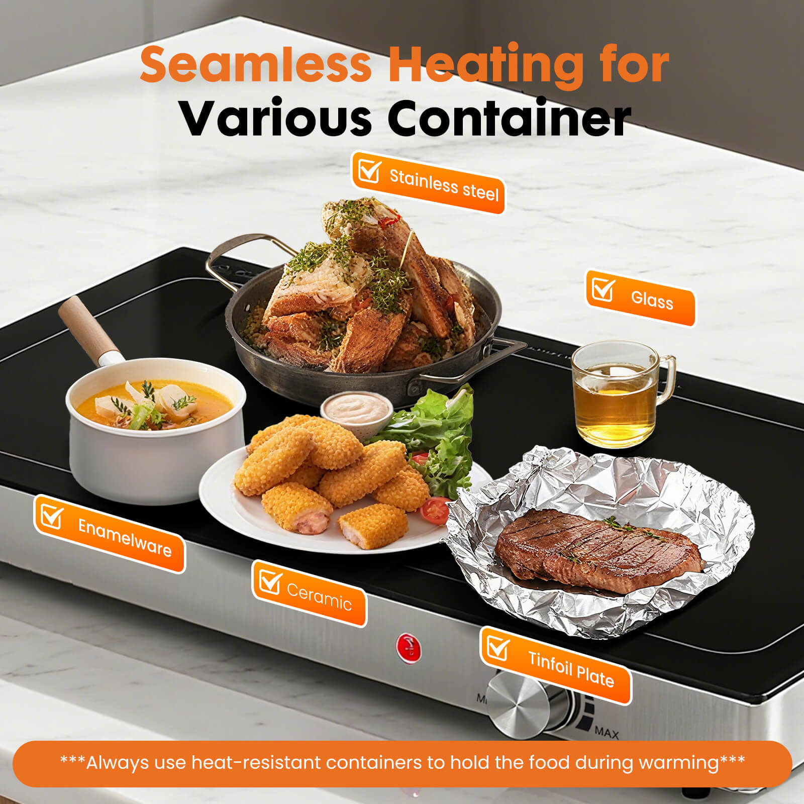 electric heated tray