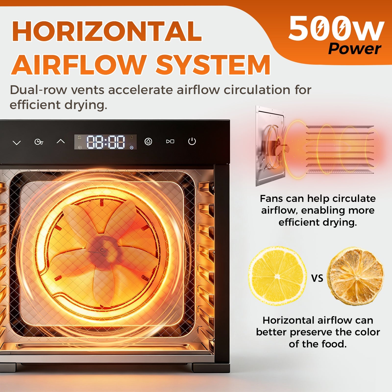 8-Tray Stainless Steel Food Dehydrator