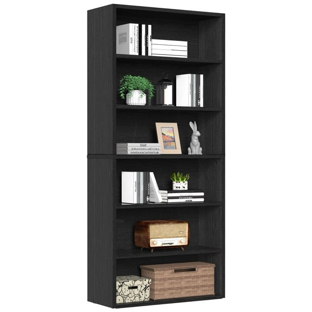 Industrial 5 & 6-Tier Bookcase | 53"/63" Tall Open Bookshelf for Home Office, Living Room & Bedroom