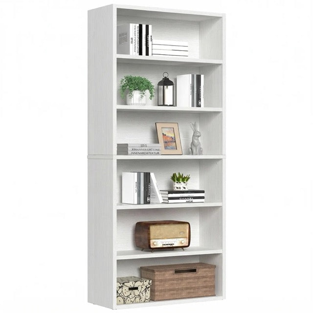 Industrial 5 & 6-Tier Bookcase | 53"/63" Tall Open Bookshelf for Home Office, Living Room & Bedroom