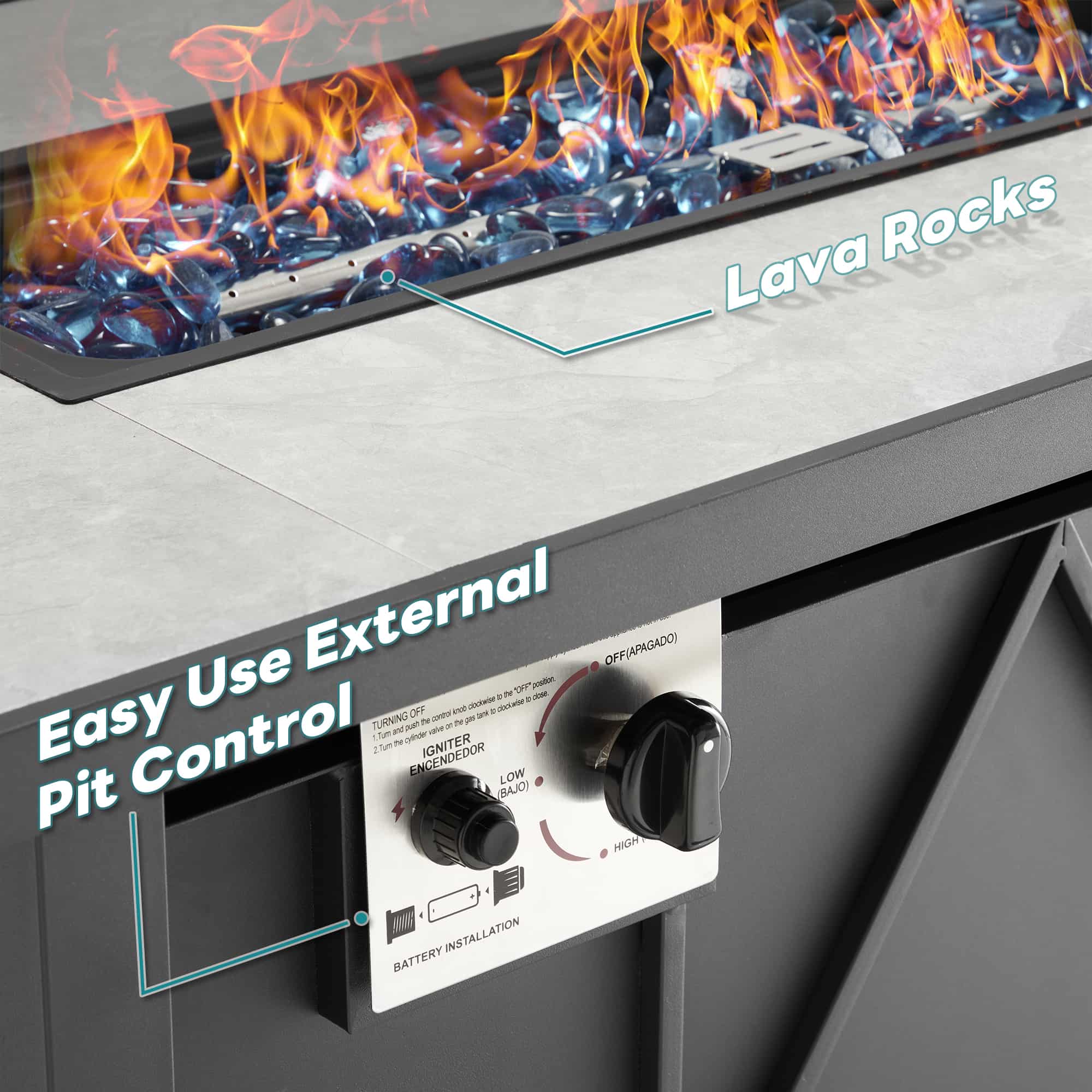 outdoor fire pit tables
