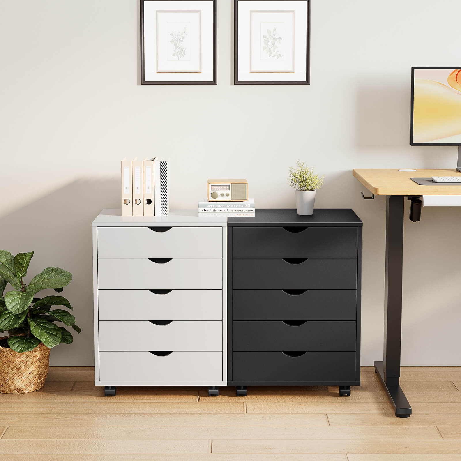 5 Drawer Mobile Chest of Drawers