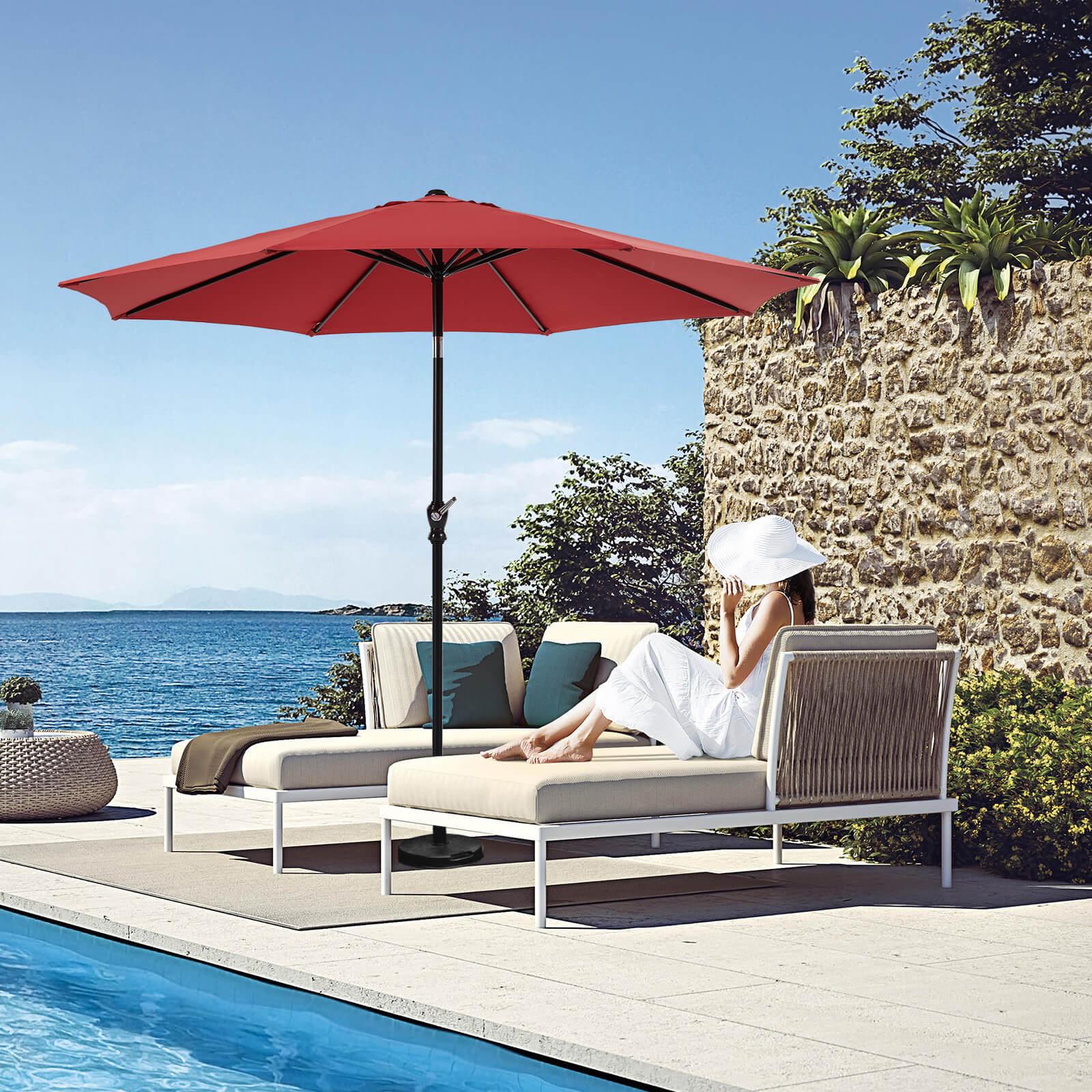 9ft 8-Rib Steel Patio Umbrella