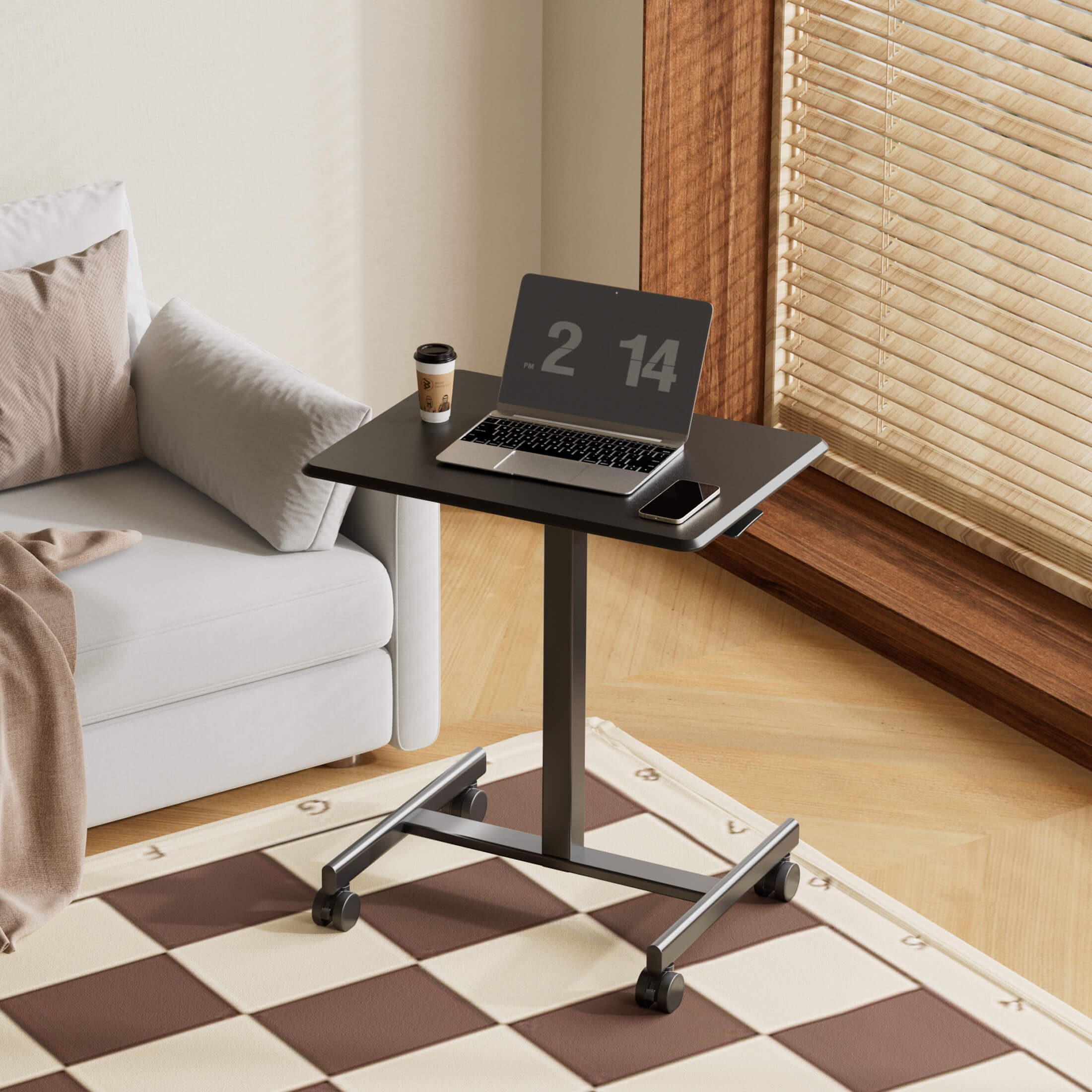 Adjustable Height Mobile Laptop Standing Desk