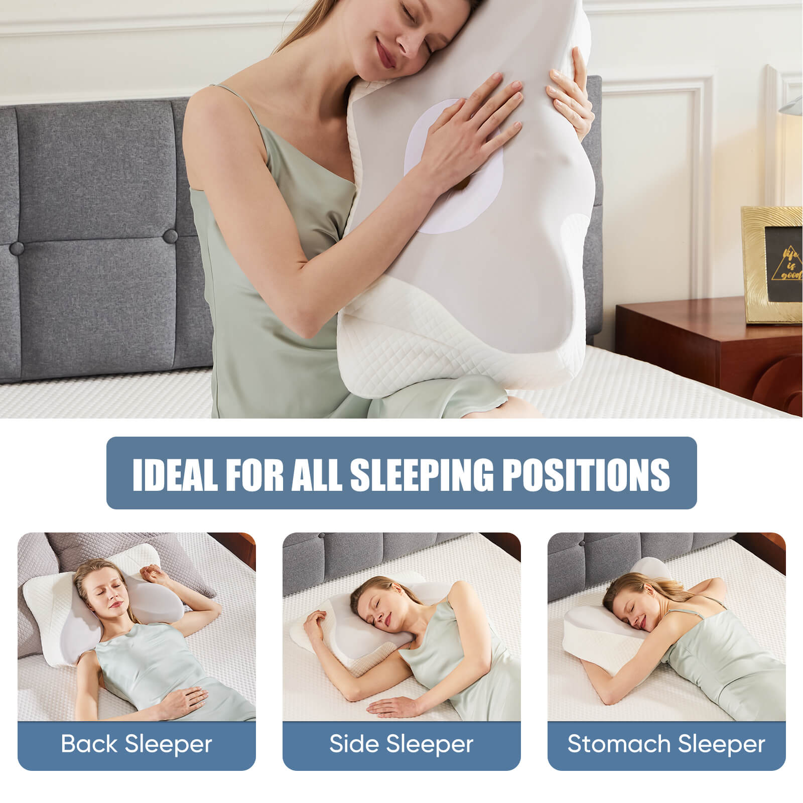 Cervical Memory Foam Contour Pillow