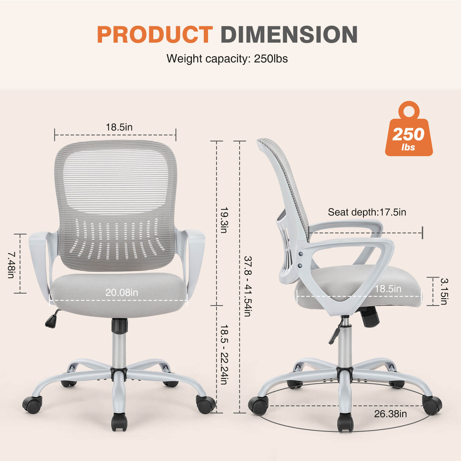 Ergonomic Mesh Drafting Office Chair