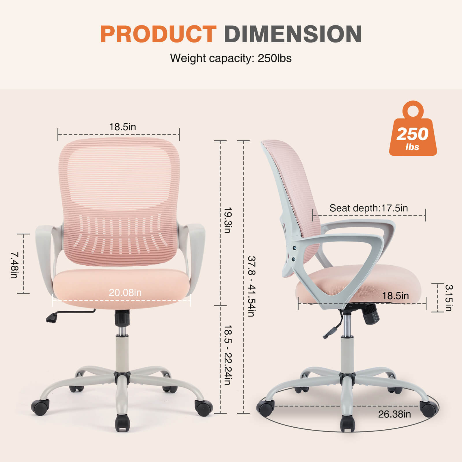 Ergonomic Mesh Drafting Office Chair