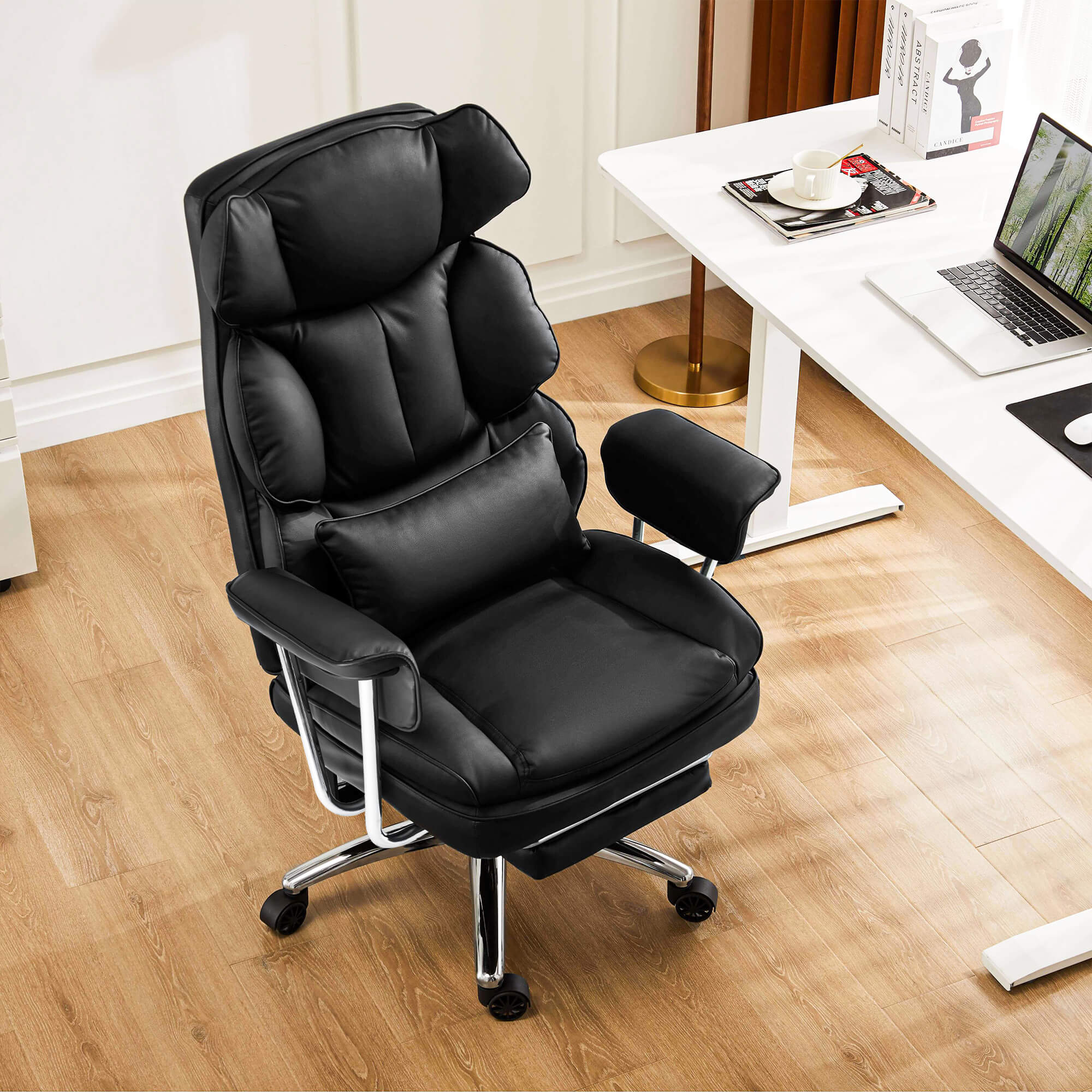 Leather Executive Chair with Footrest
