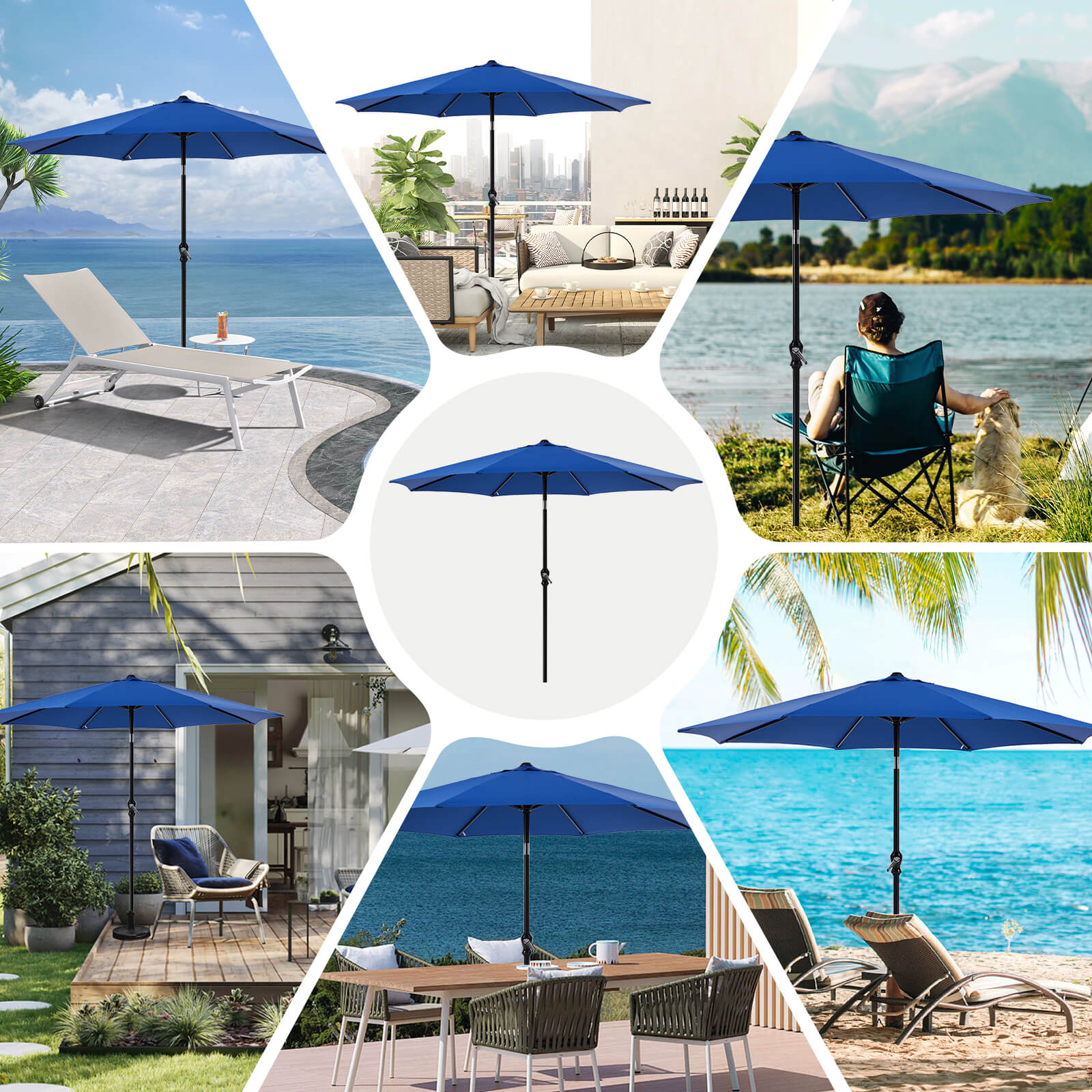 9ft 8-Rib Steel Patio Umbrella