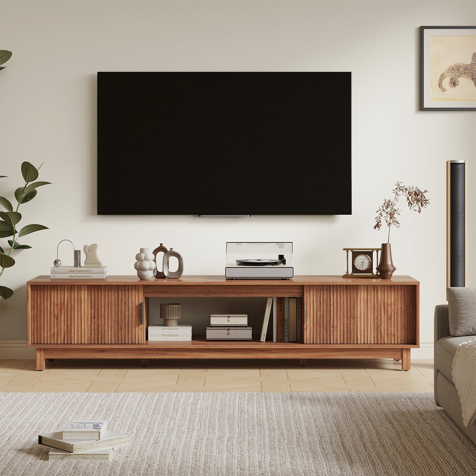 Boho Rattan TV Stand 65 Inch