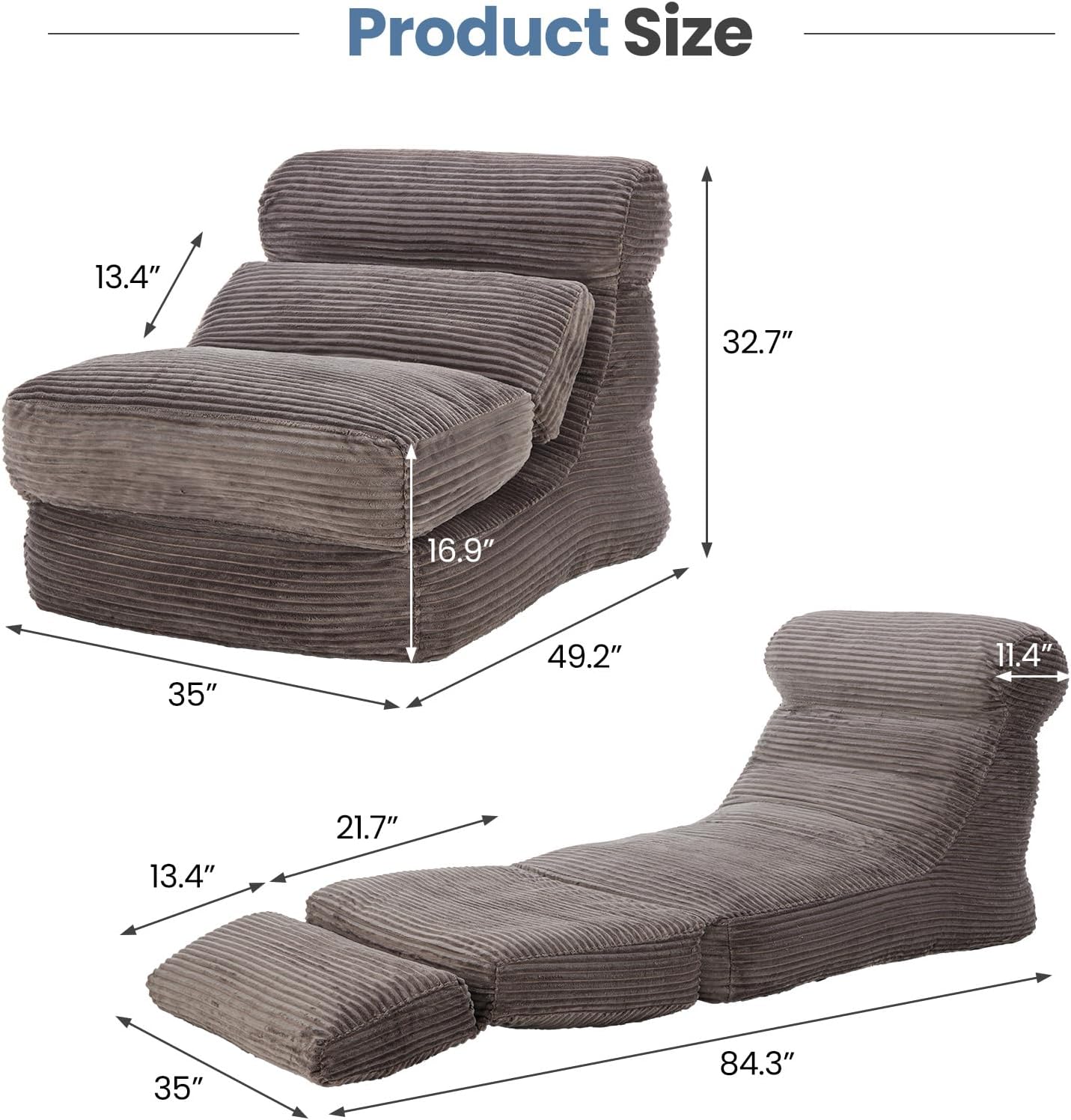 VersaCouch Foldable 3-in-1 Sofa Bed