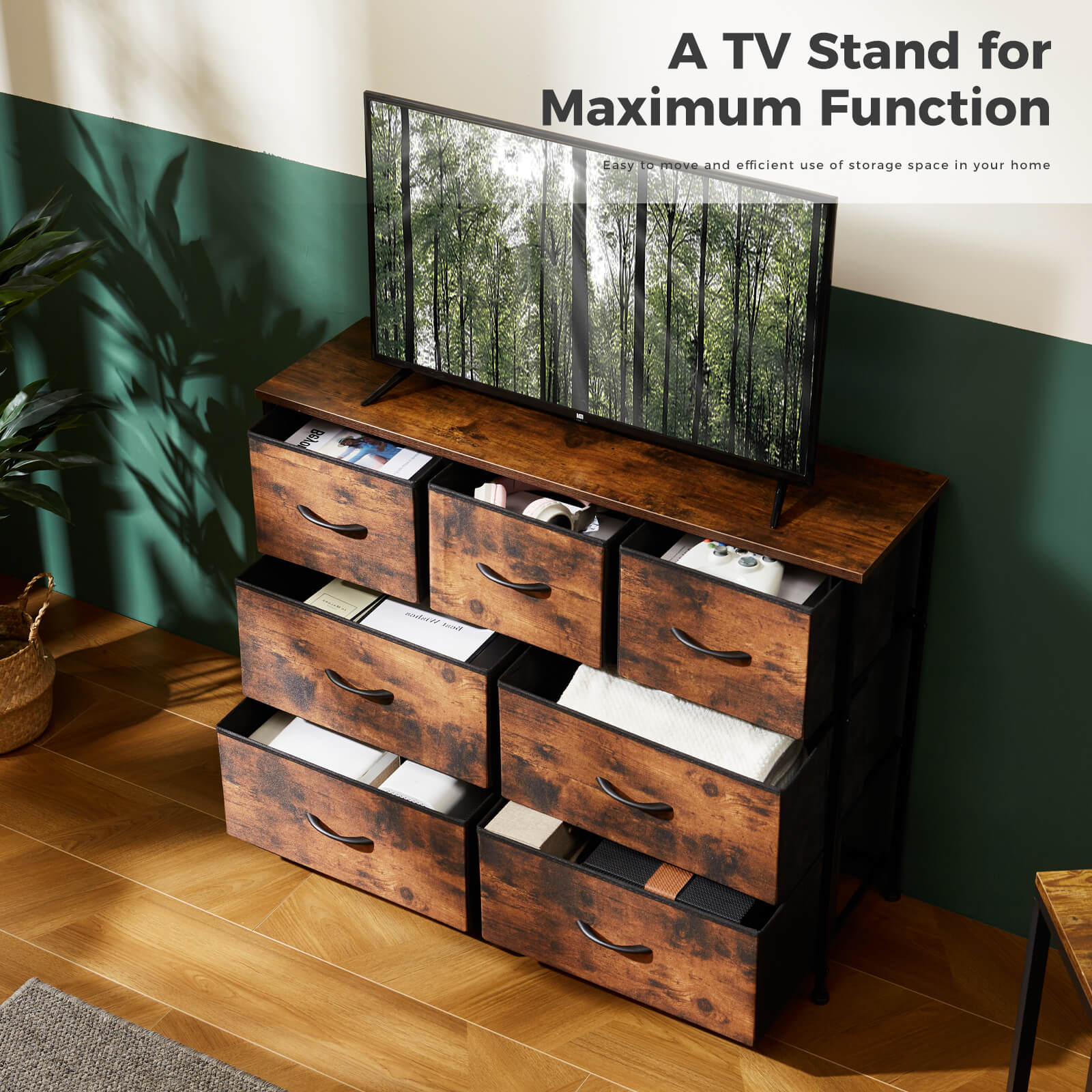 7-Drawer Wooden Top Storage Dresser