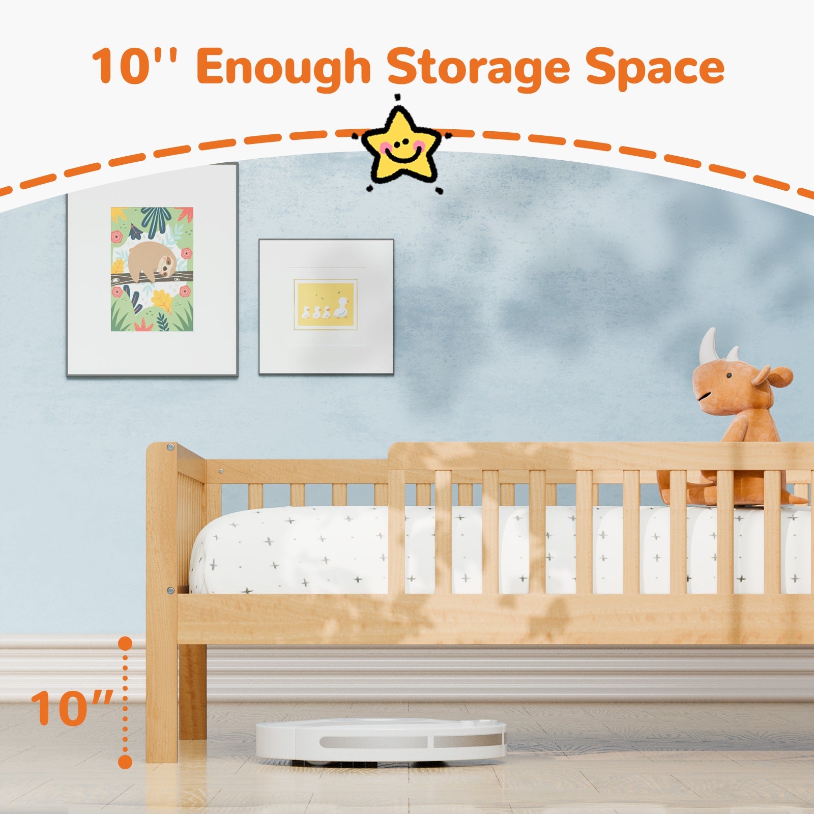 Solid Wood Twin House Bed Frame
