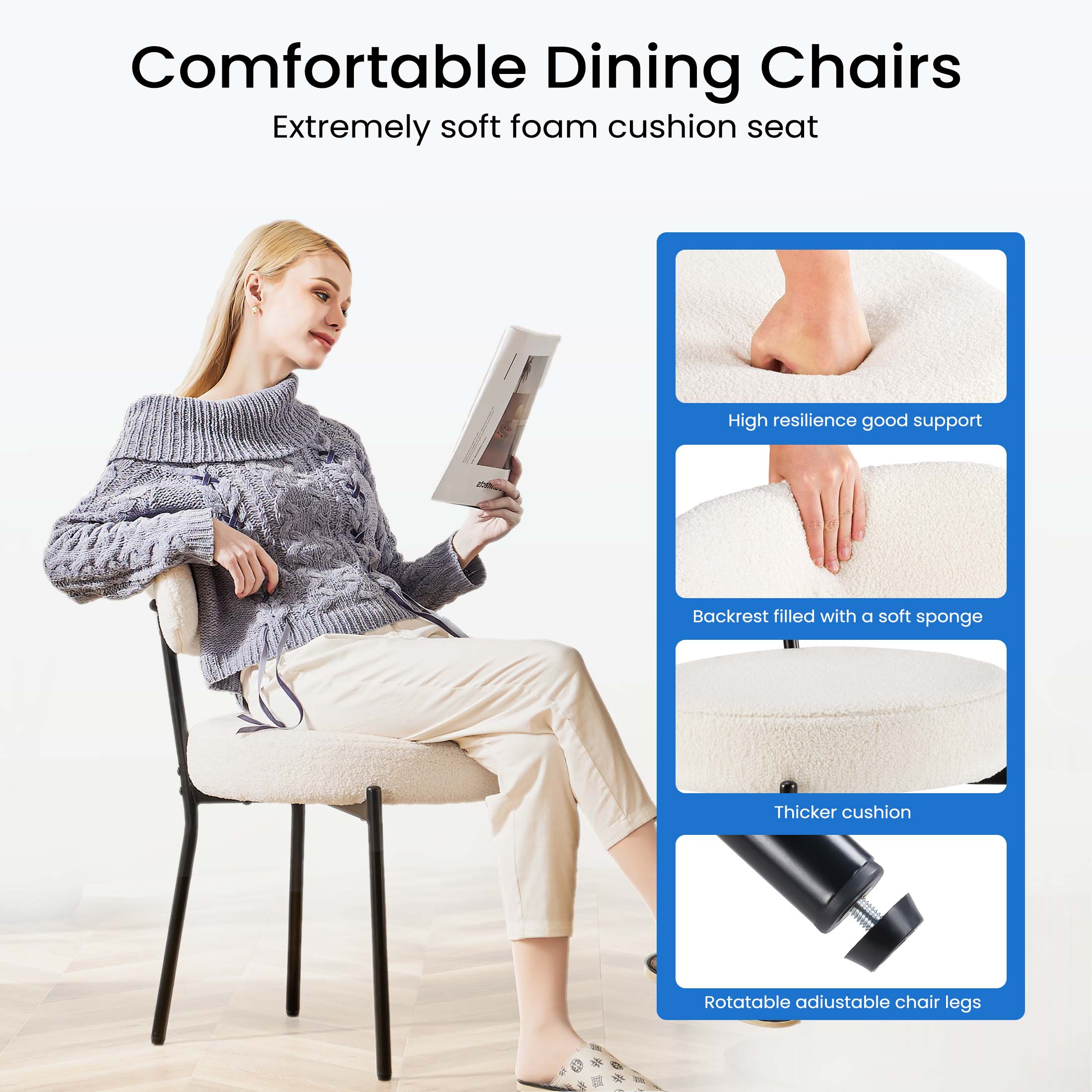 Cushioned Dining Chairs Set of 4
