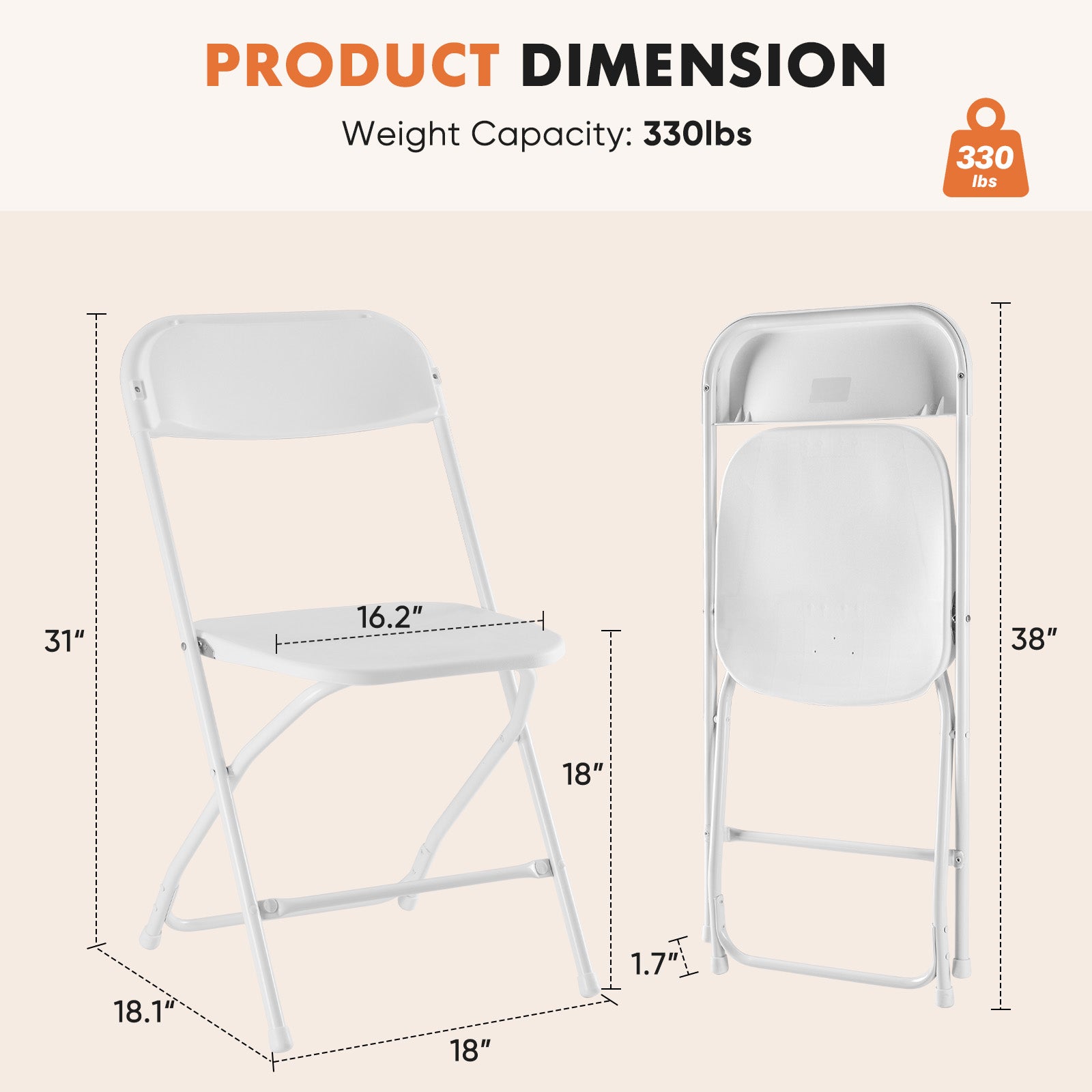 Lightweight Plastic Folding Chair
