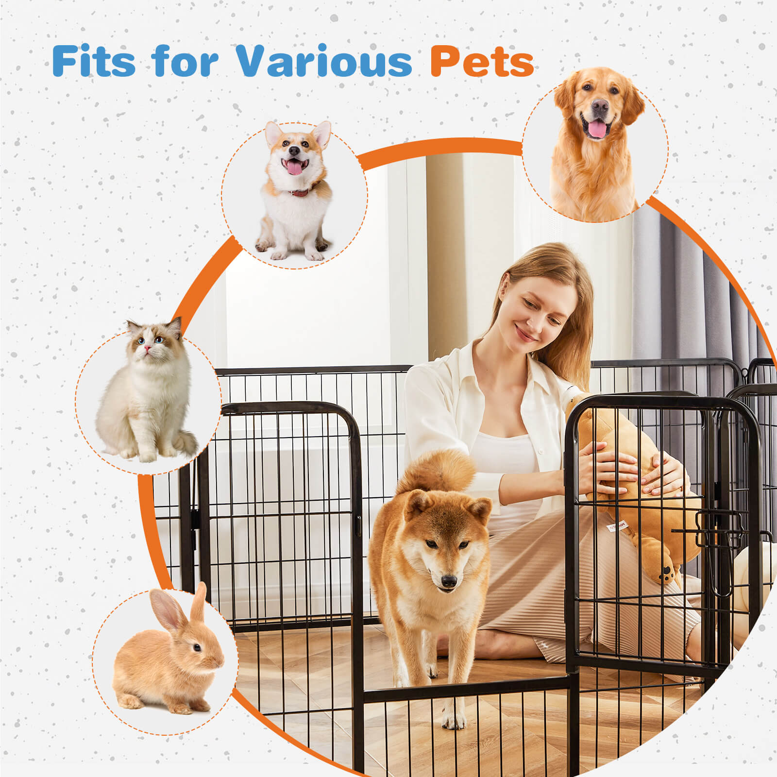 Collapsible Metal Dog Playpen Fence