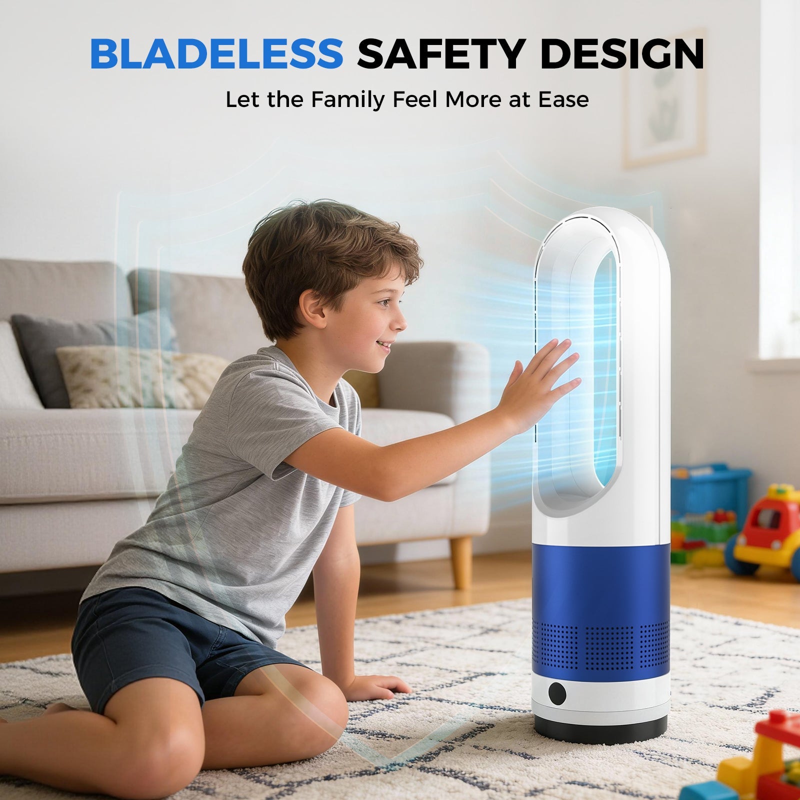 Bladeless Tower Fan 8-Speed 80° Oscillating