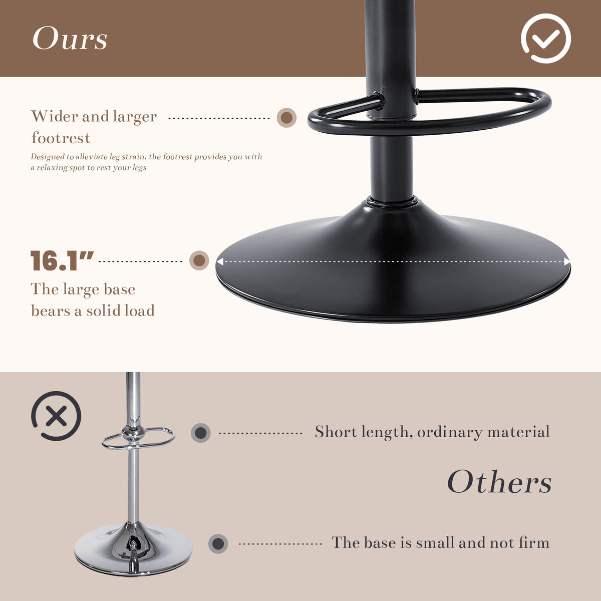 Modern Adjustable Swivel Bar Stools with Fabric Upholstery