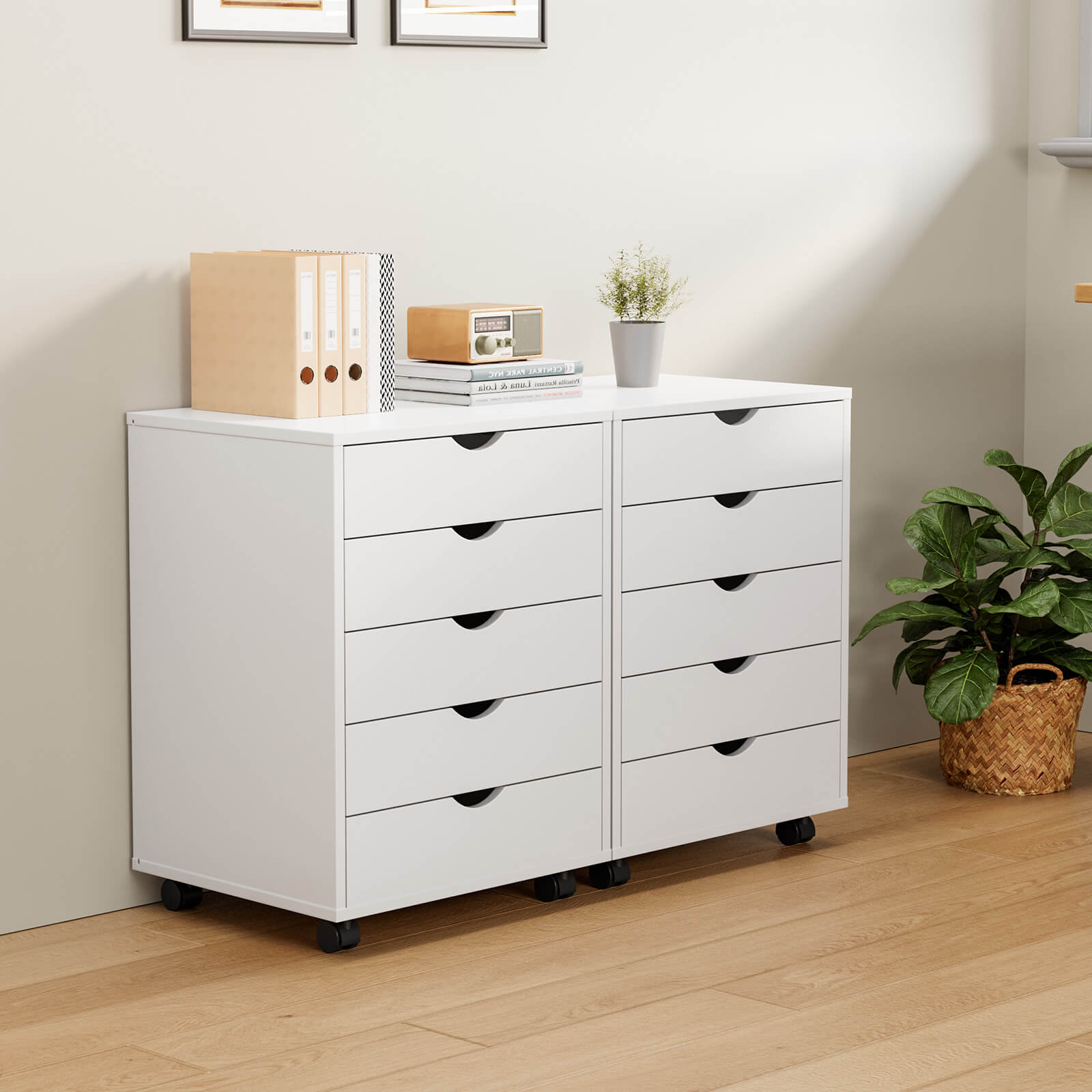 5 Drawer Mobile Chest of Drawers