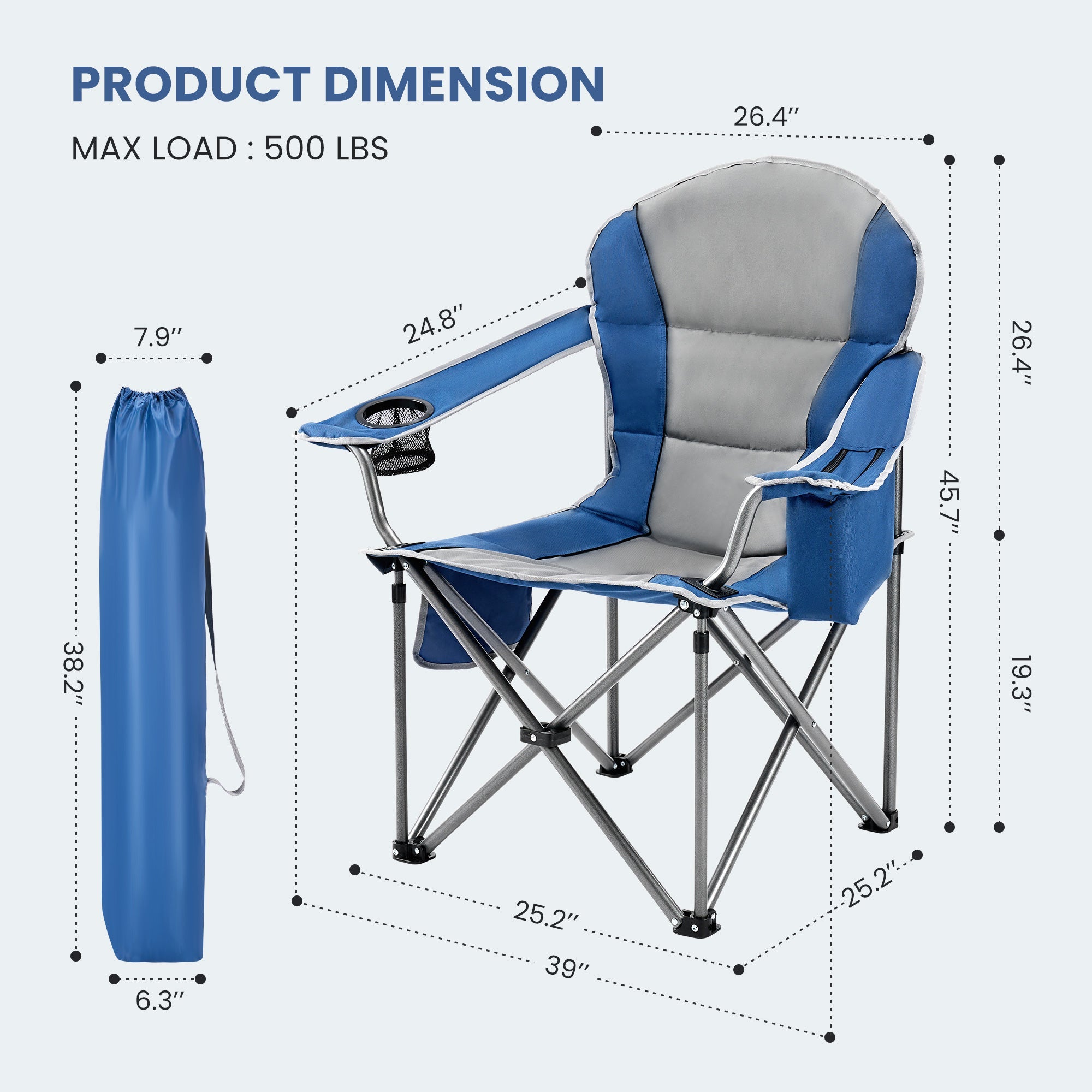 Portable Folding Camping Chair with Side Pocket
