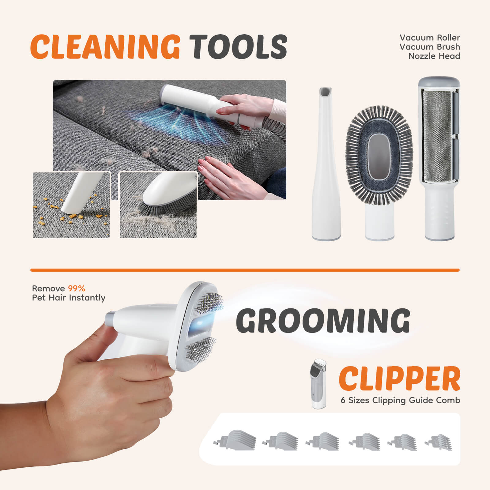5-in-1 Vacuum Pet Grooming Kit