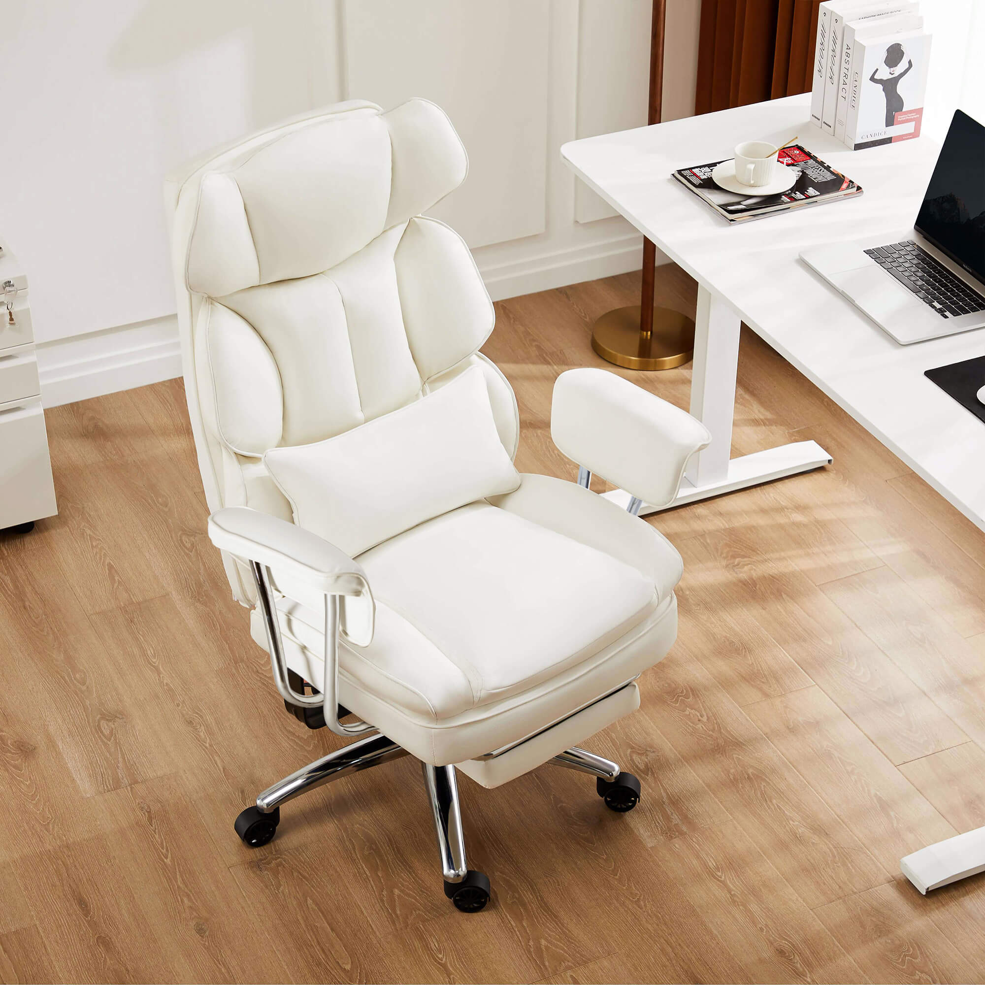 Leather Executive Chair with Footrest
