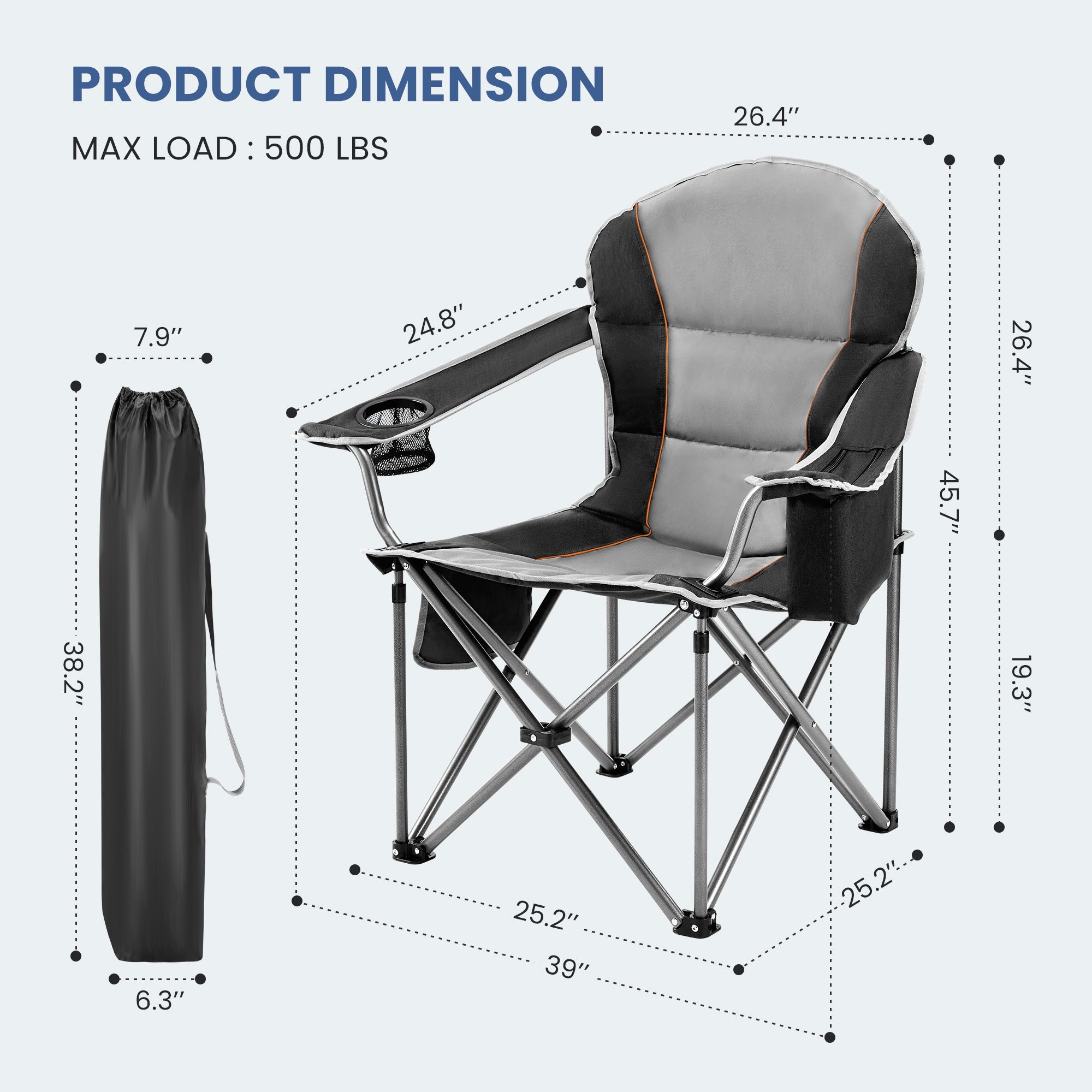 Portable Folding Camping Chair with Side Pocket