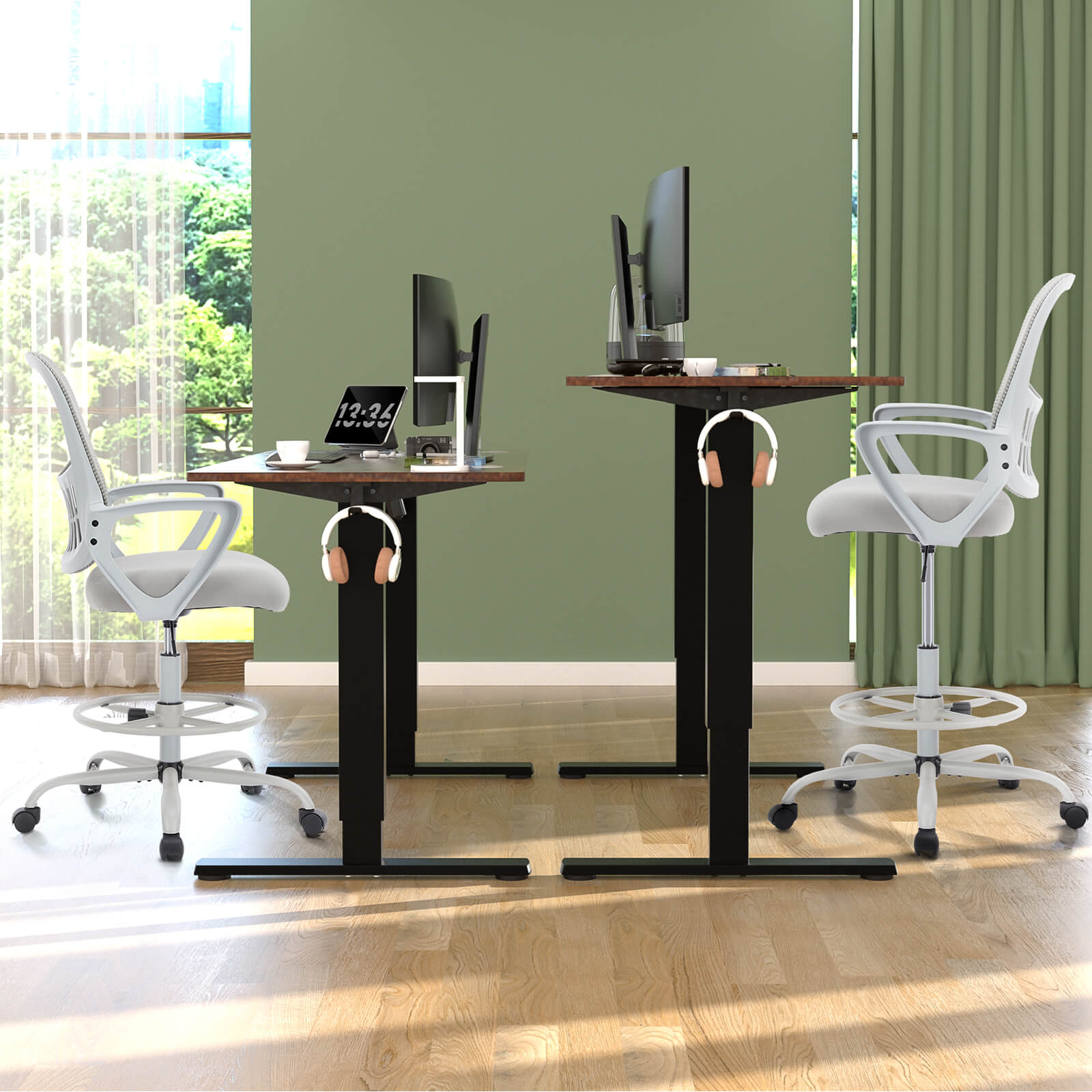 Ergonomic Tall Drafting Chair Height Adjustable