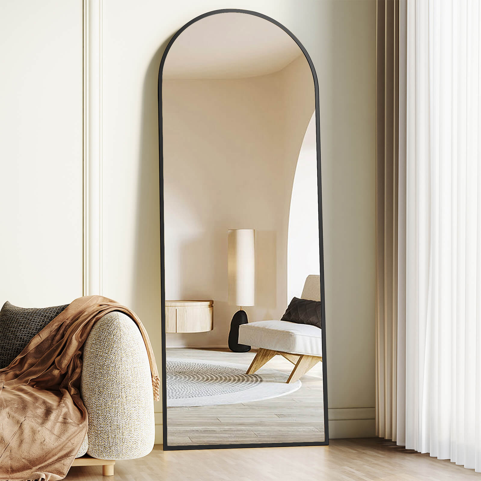 Slim Metal Frame Full Length Floor Mirror