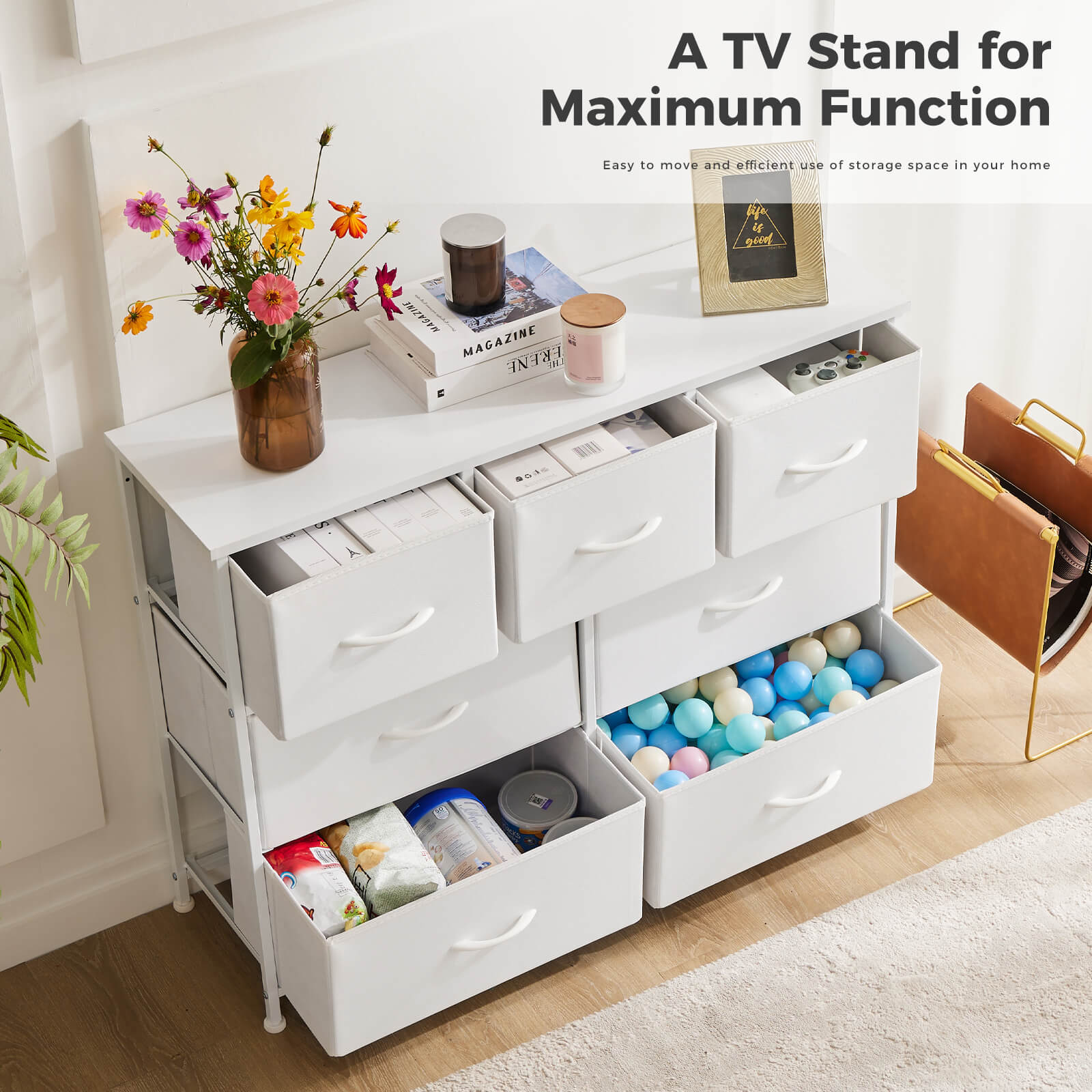 7-Drawer Wooden Top Storage Dresser
