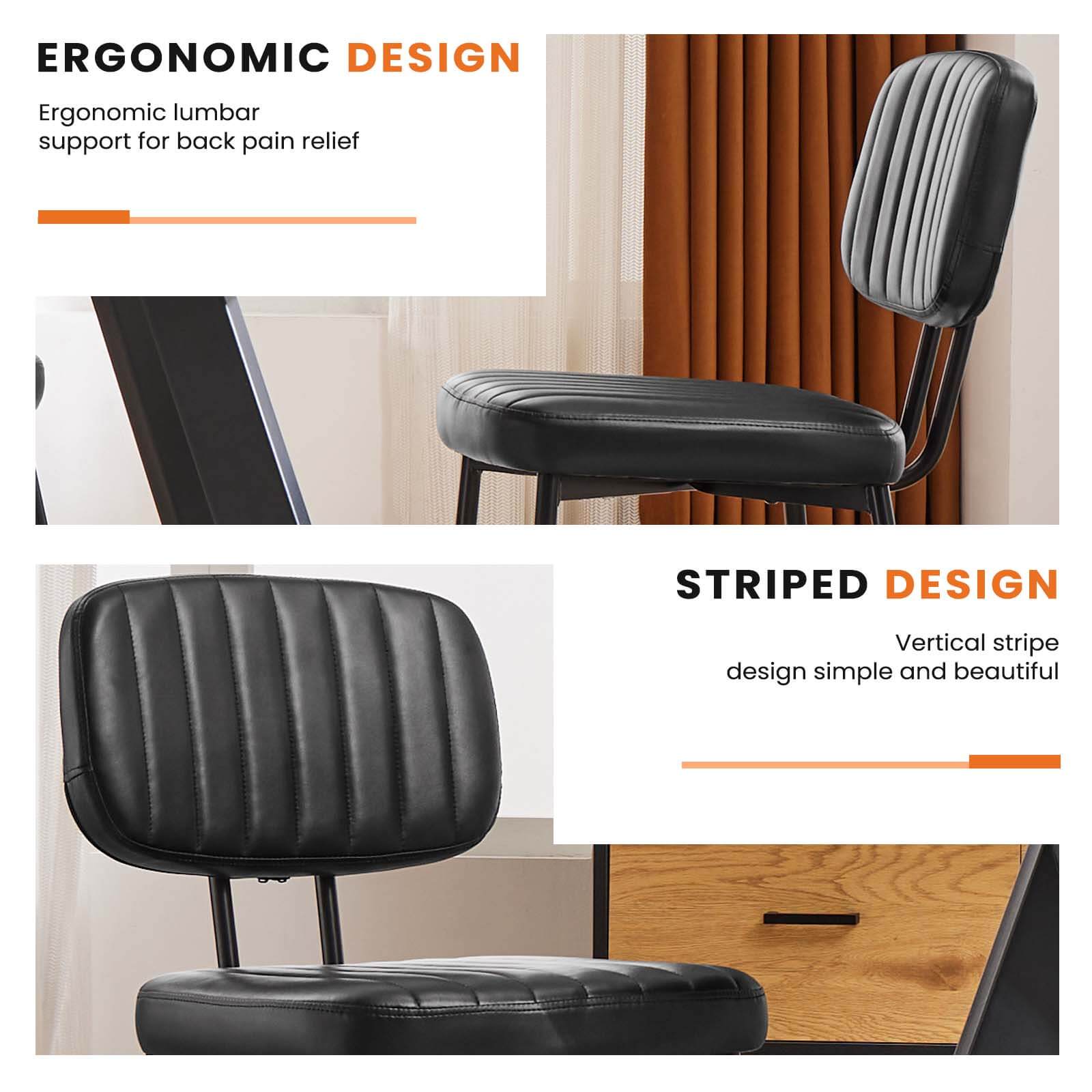 Modern Faux Leather Dining Chairs Set of 2