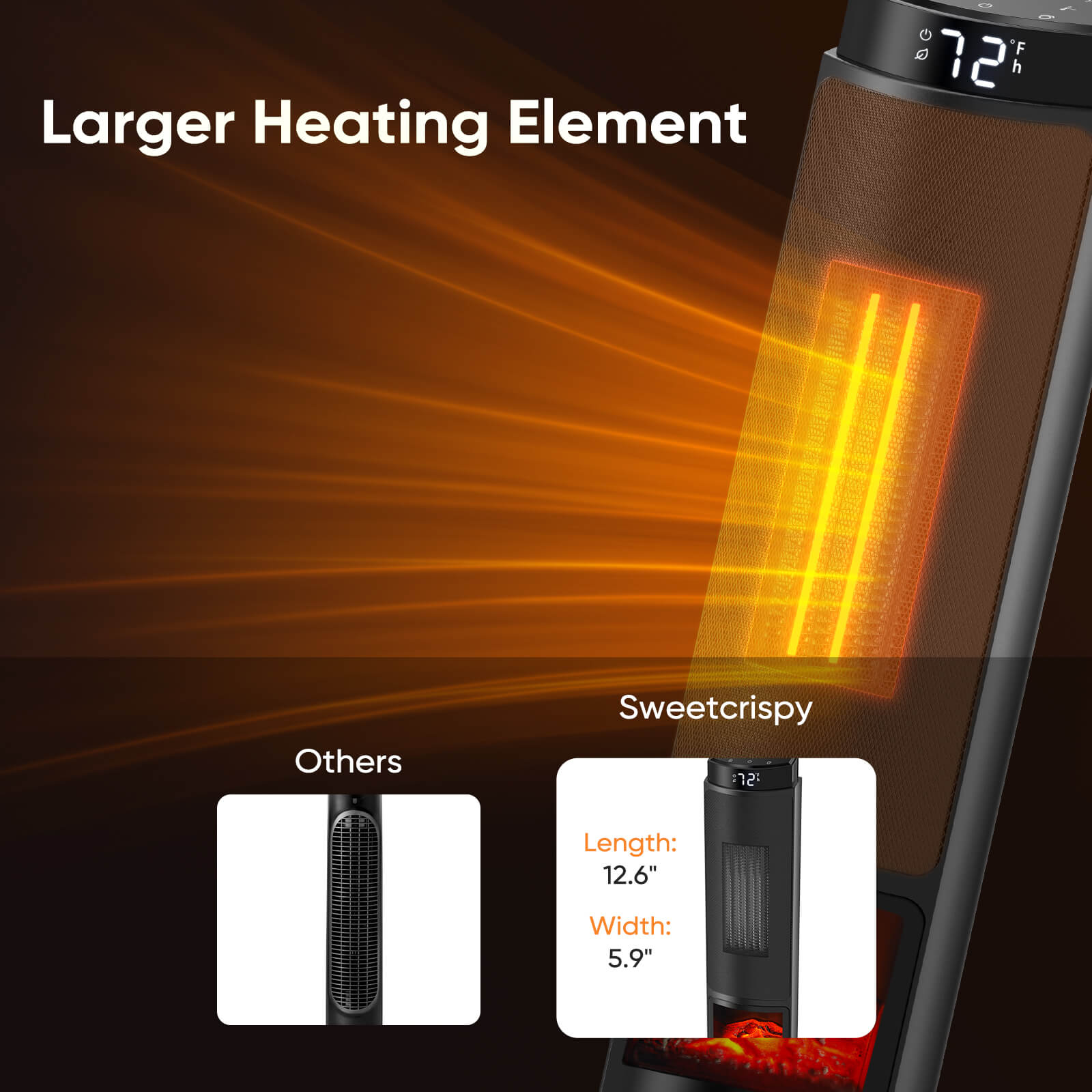 HaloFlame Electric Fireplace Tower Heater
