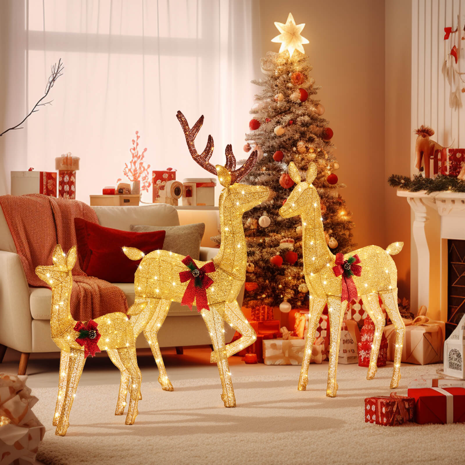 LED Reindeer Trio Outdoor Christmas Decor