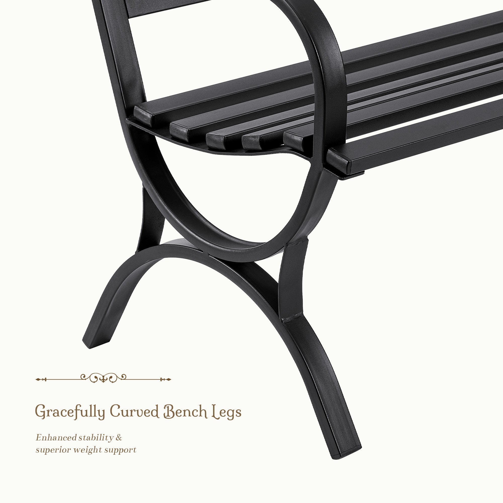 50" Metal Outdoor Park Bench