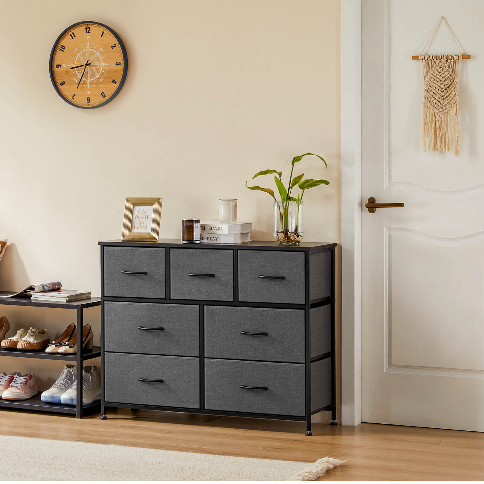 7-Drawer Wooden Top Storage Dresser