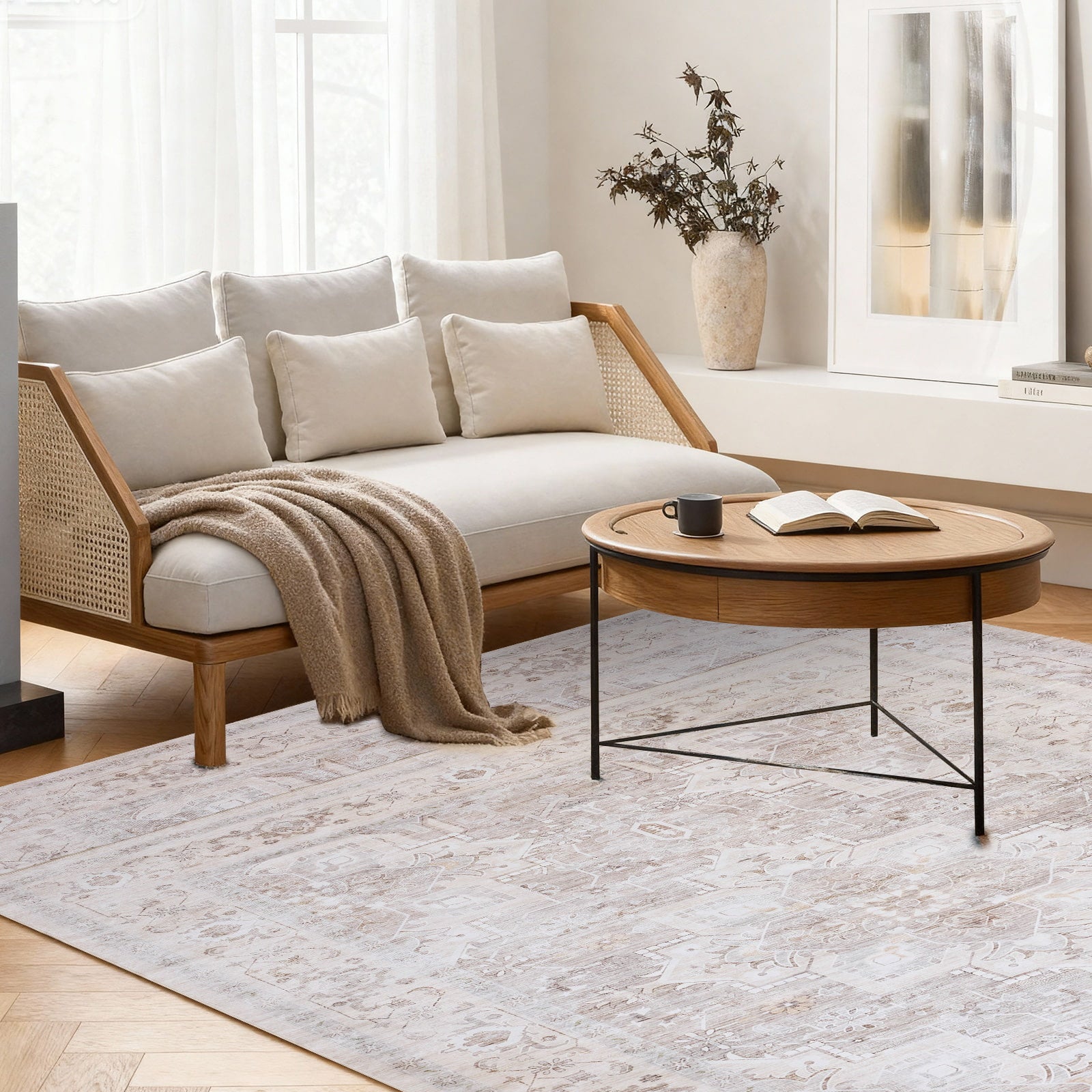 Washable Low-Pile Polyester Area Rug