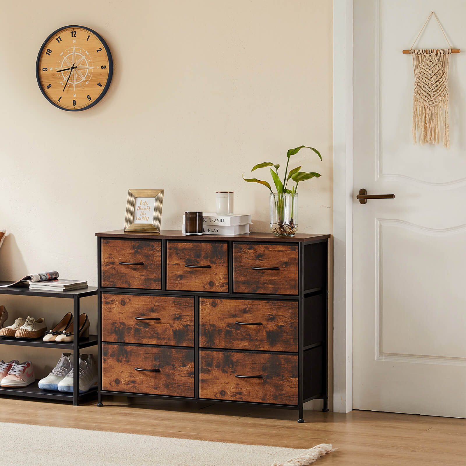 7-Drawer Wooden Top Storage Dresser