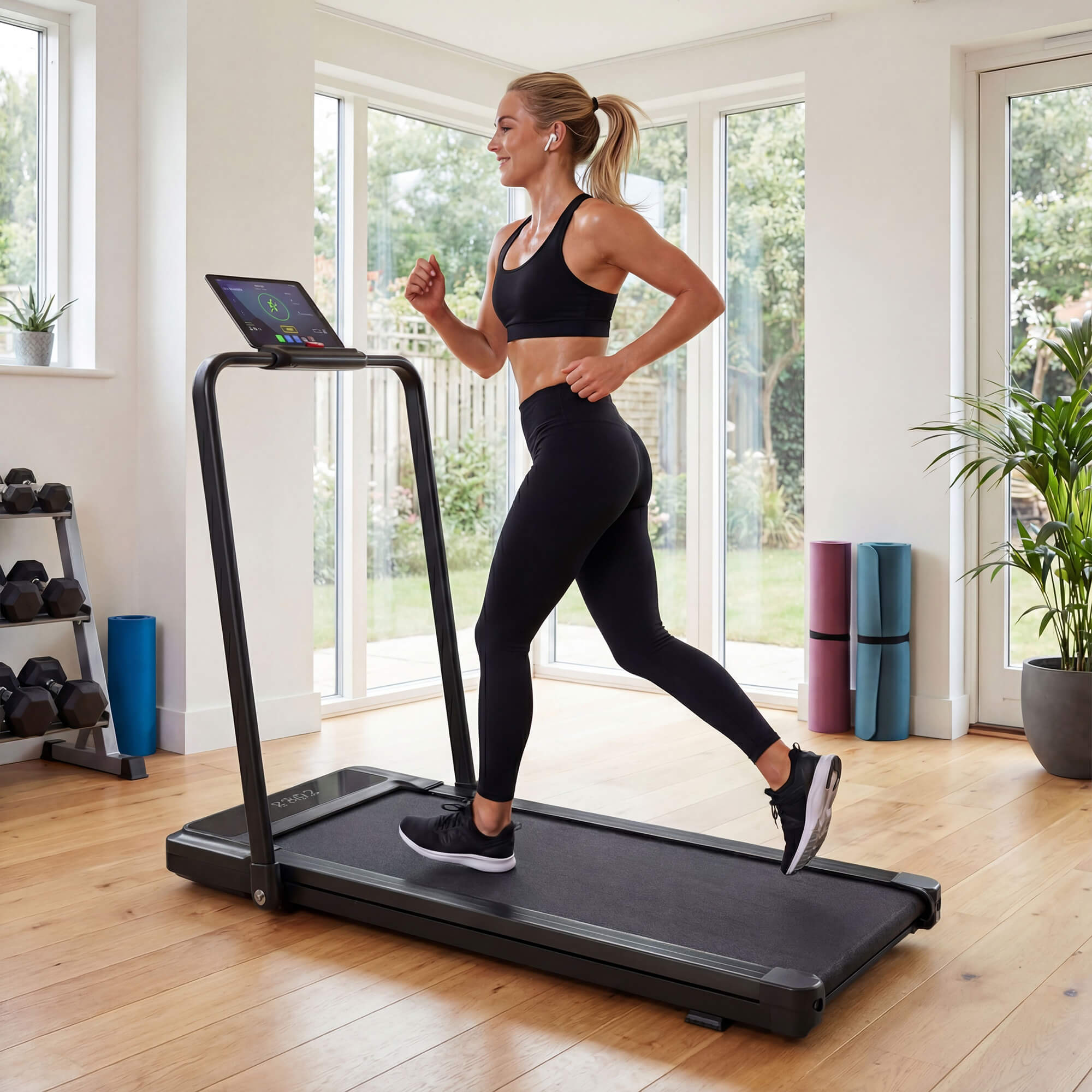 Foldable Treadmill with Handrails
